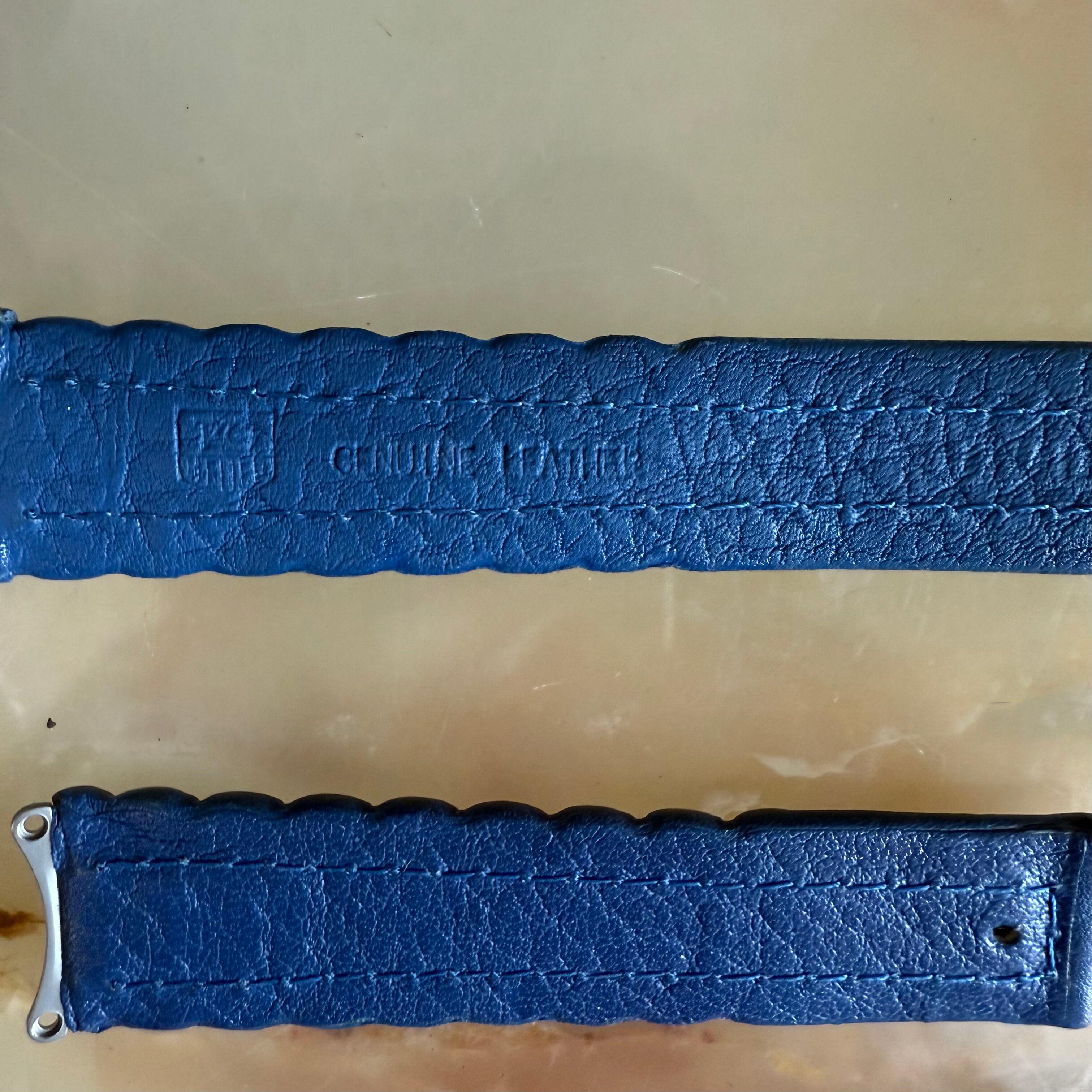 Authentic TAG Heuer 6000 Blue Leather Watch Strap Band 19mm FC6043