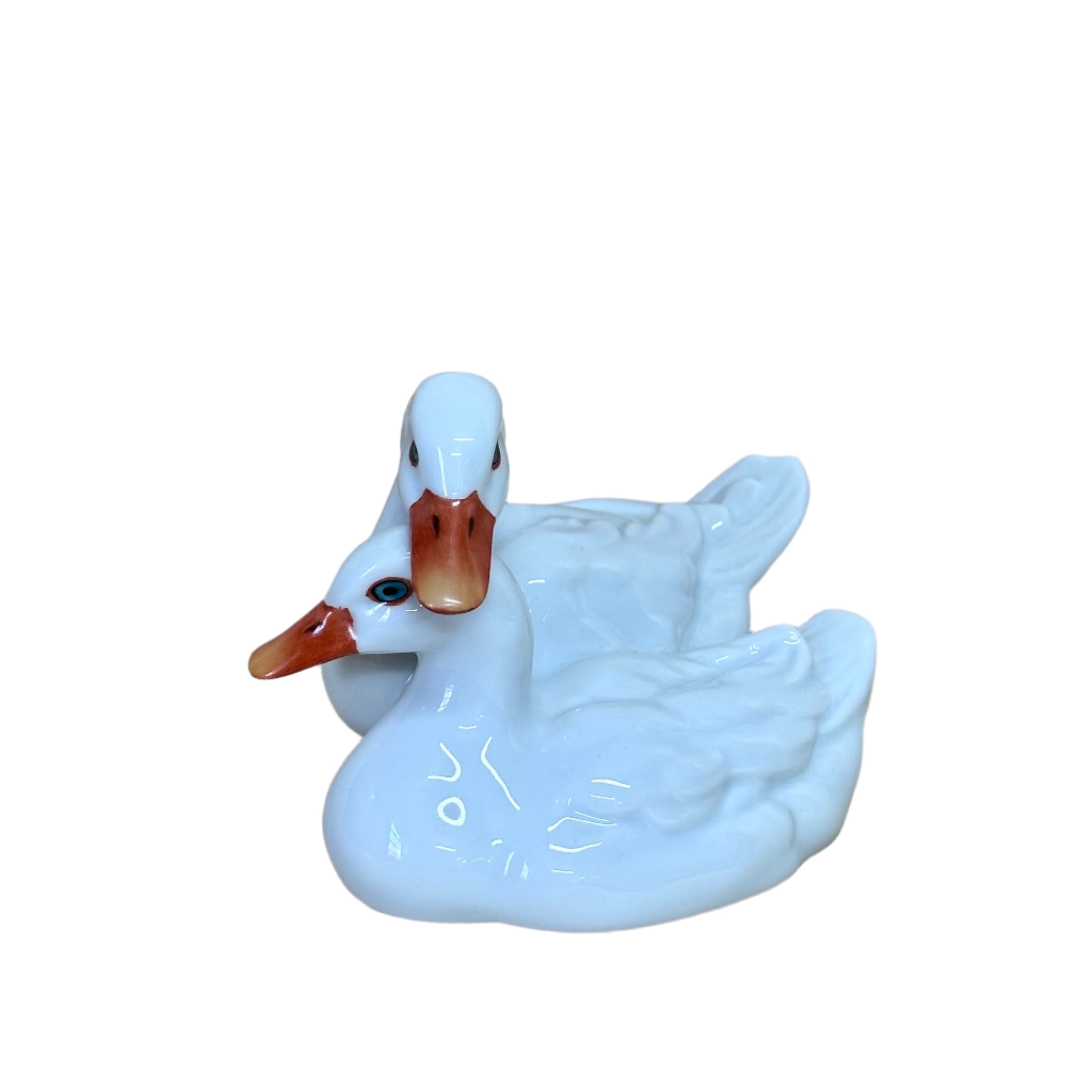 Herend Pair Of Ducks Hand Painted Natural White Figurine 5036-0-00/AC