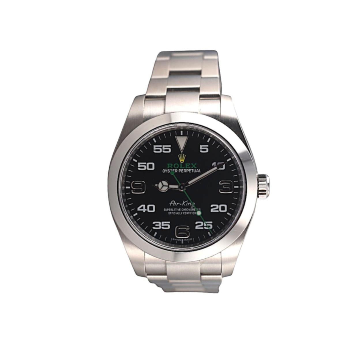 Rolex Air King Black Dial Stainless Steel Men's Watch 116900