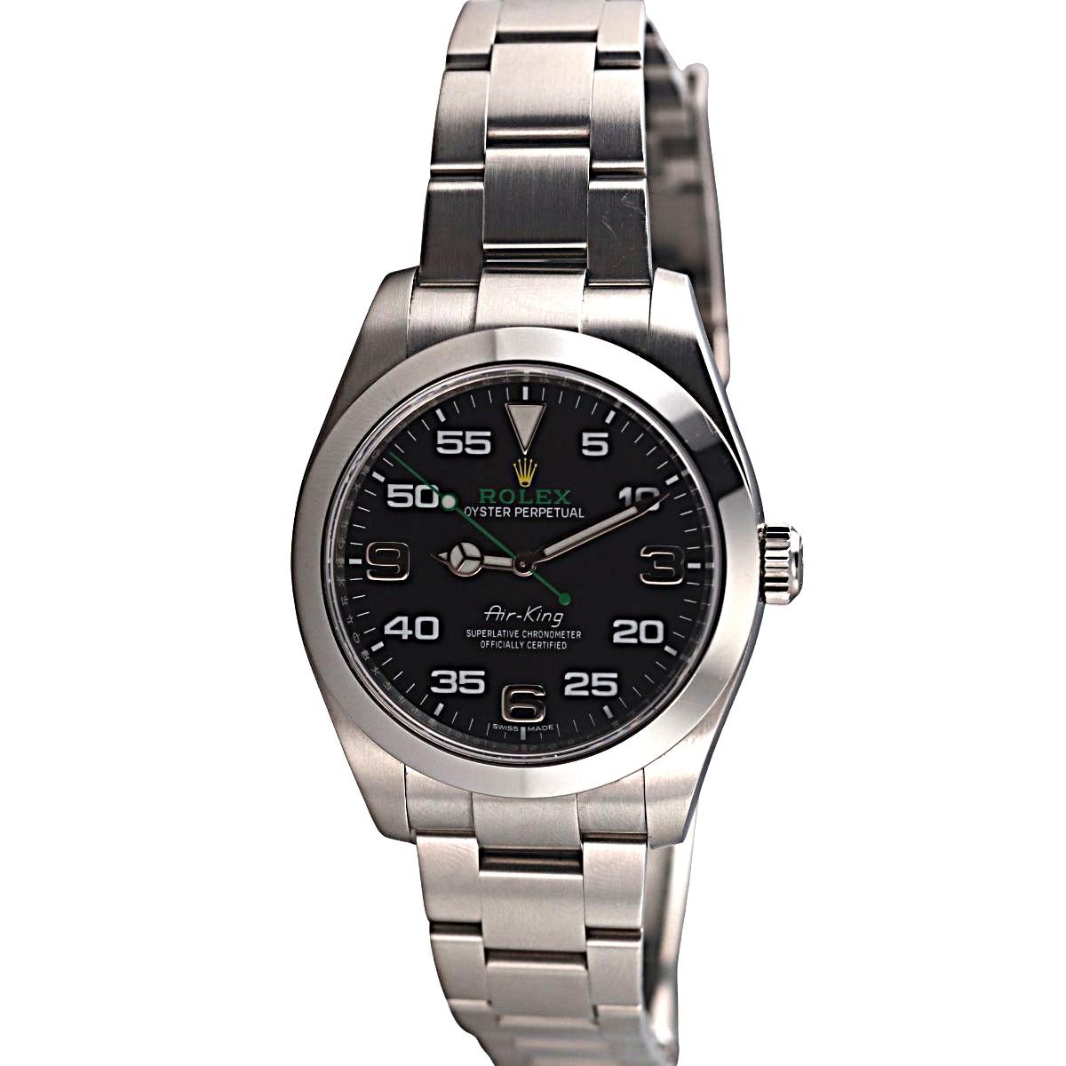 Rolex Air King Black Dial Stainless Steel Men's Watch 116900