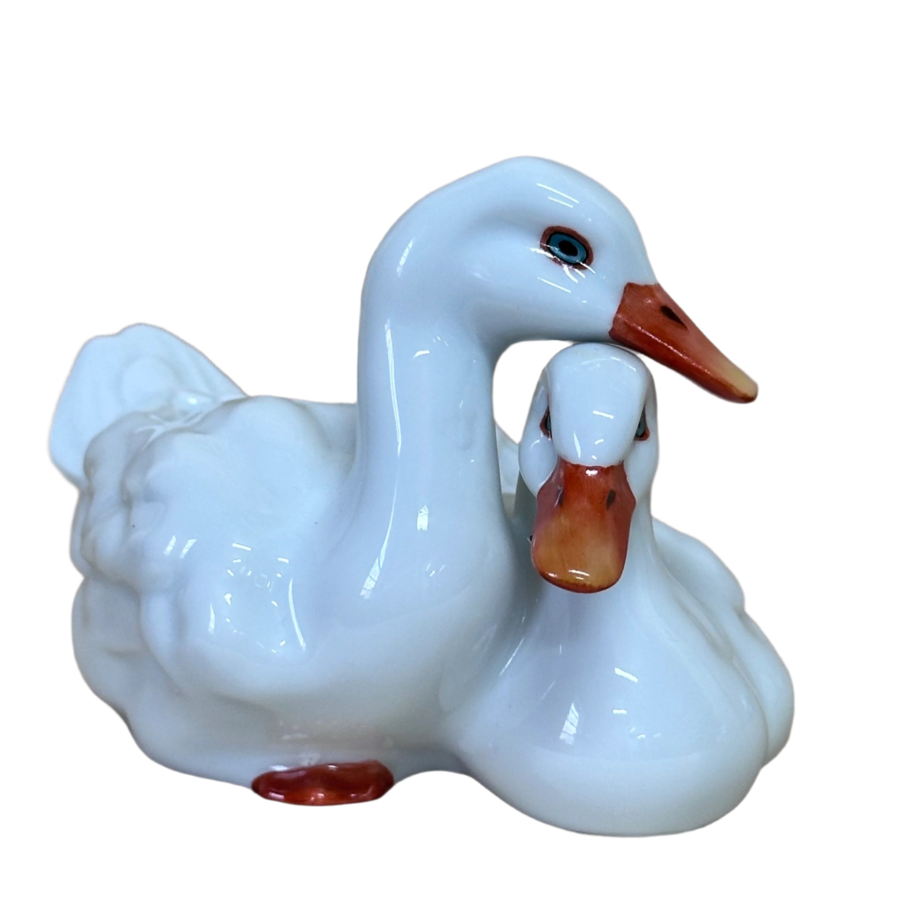 Herend Pair Of Ducks Hand Painted Natural White Figurine 5036-0-00/AC