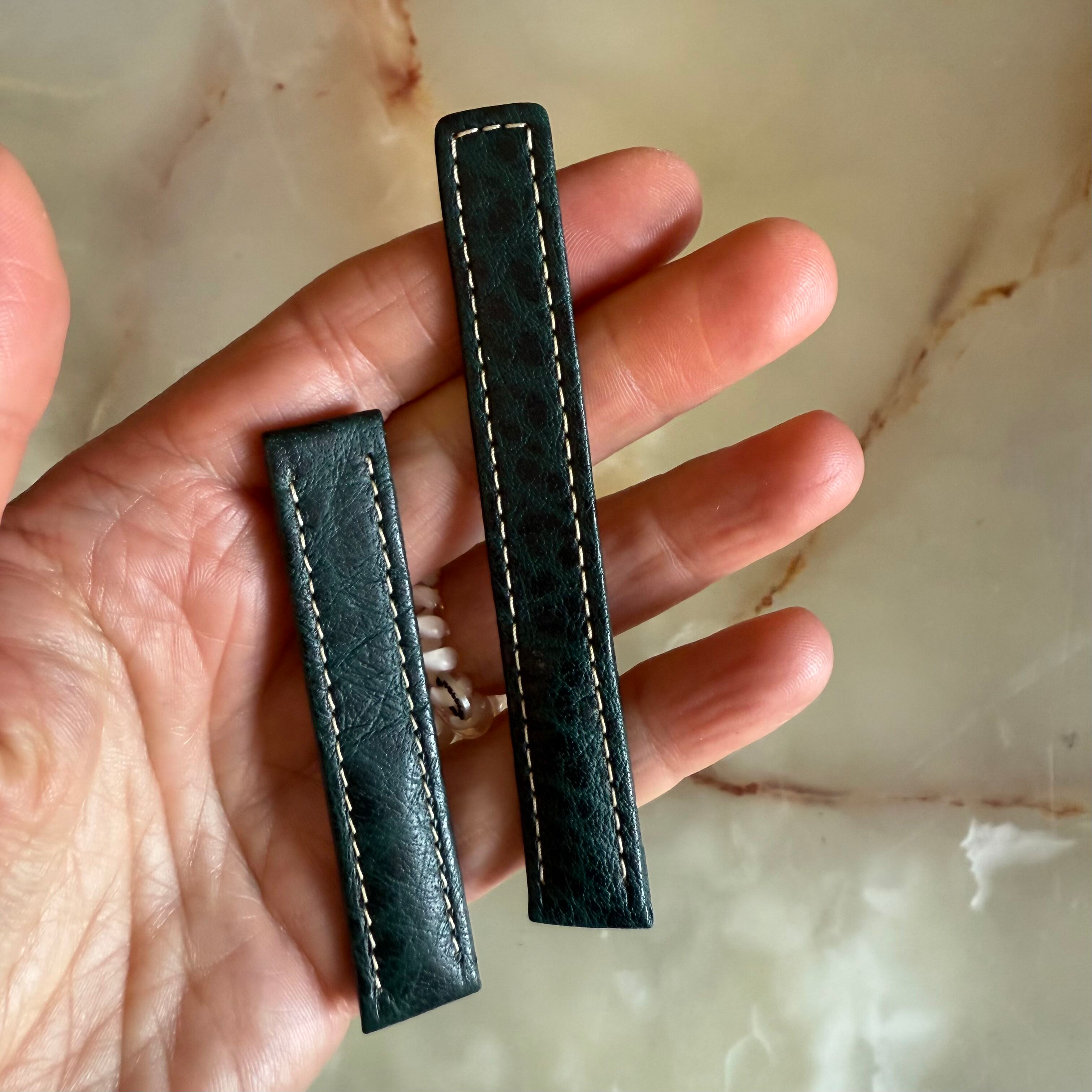 Authentic TAGHeuer Green Genuine Leather Watch Strap Band 15mm