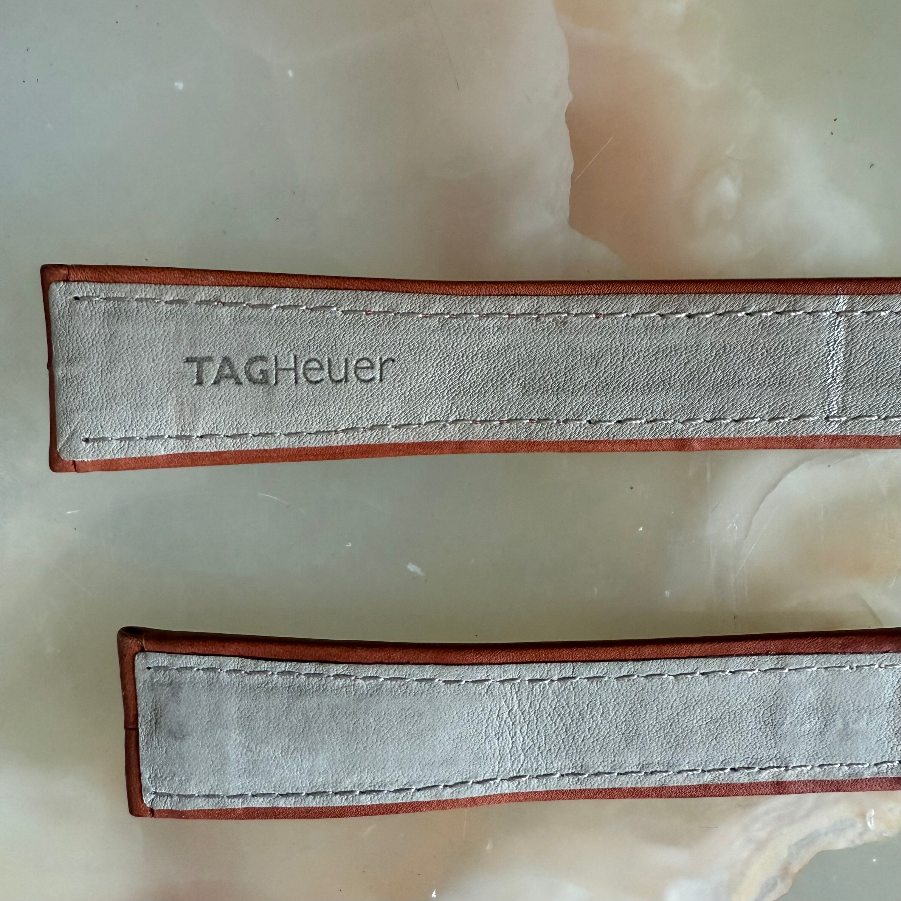 Authentic TAG Heuer Rust Brown Leather Watch Strap Band 20mm