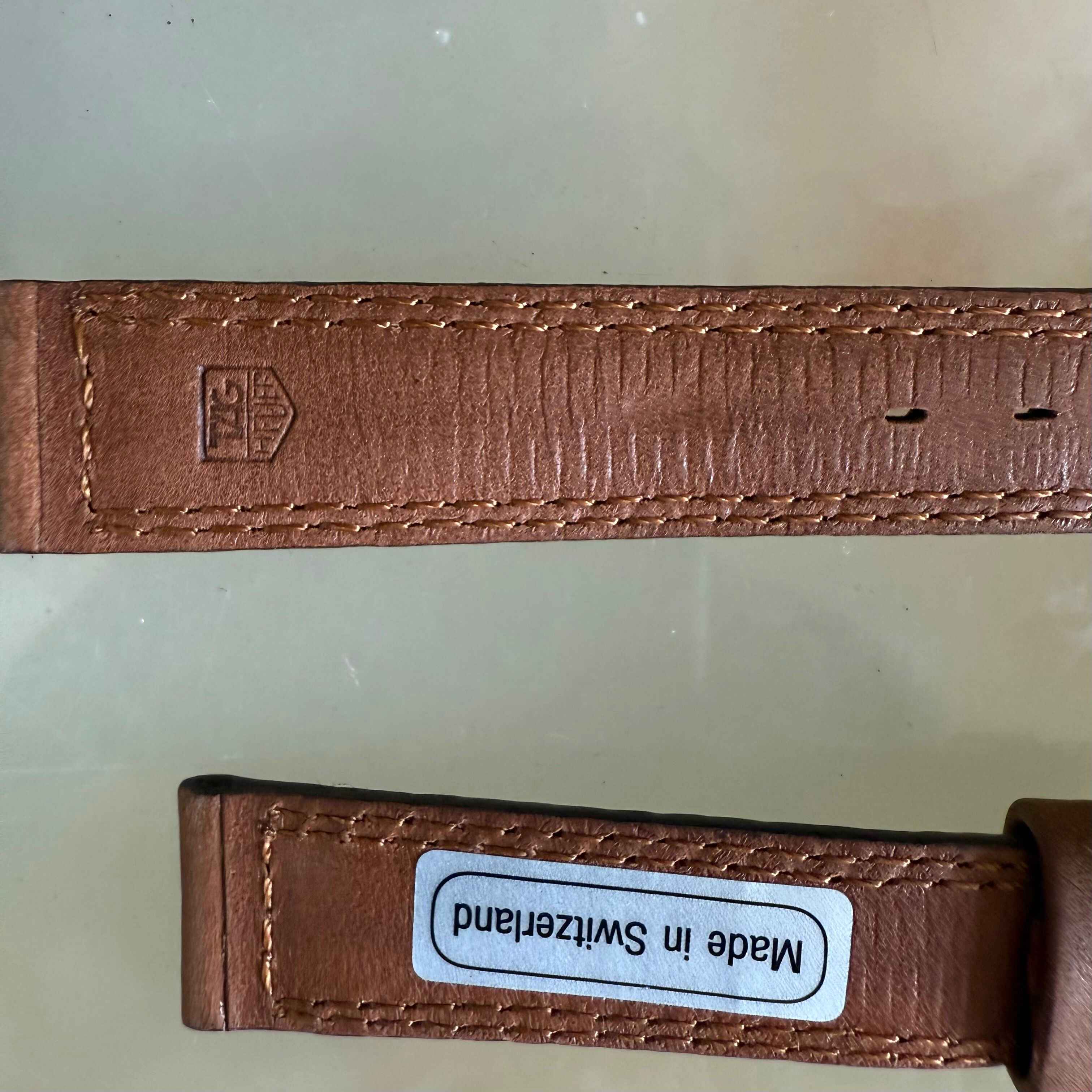 Authentic TAGHeuer Brown Leather Watch Strap Band 15mm with Buckle