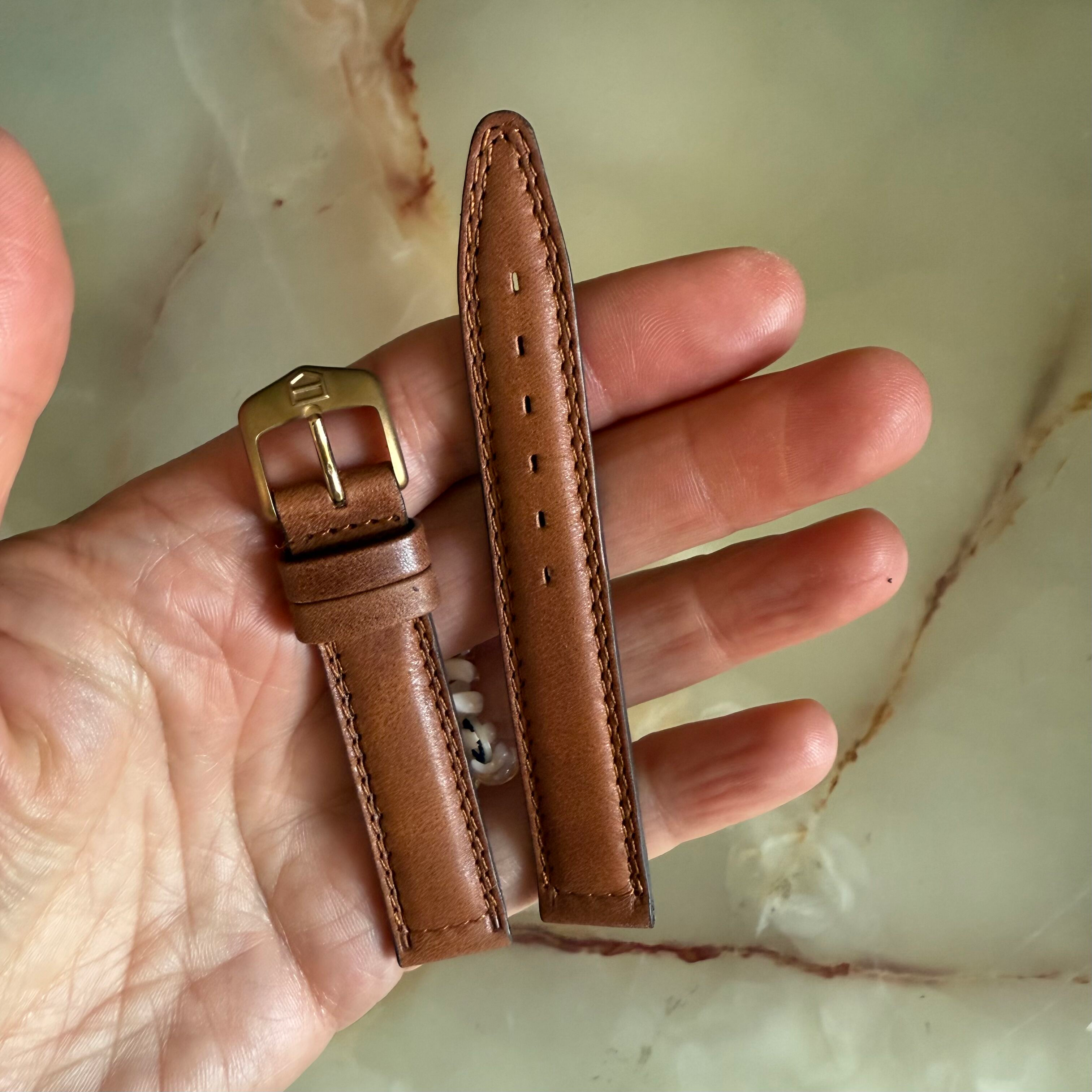 Authentic TAGHeuer Brown Leather Watch Strap Band 15mm with Buckle