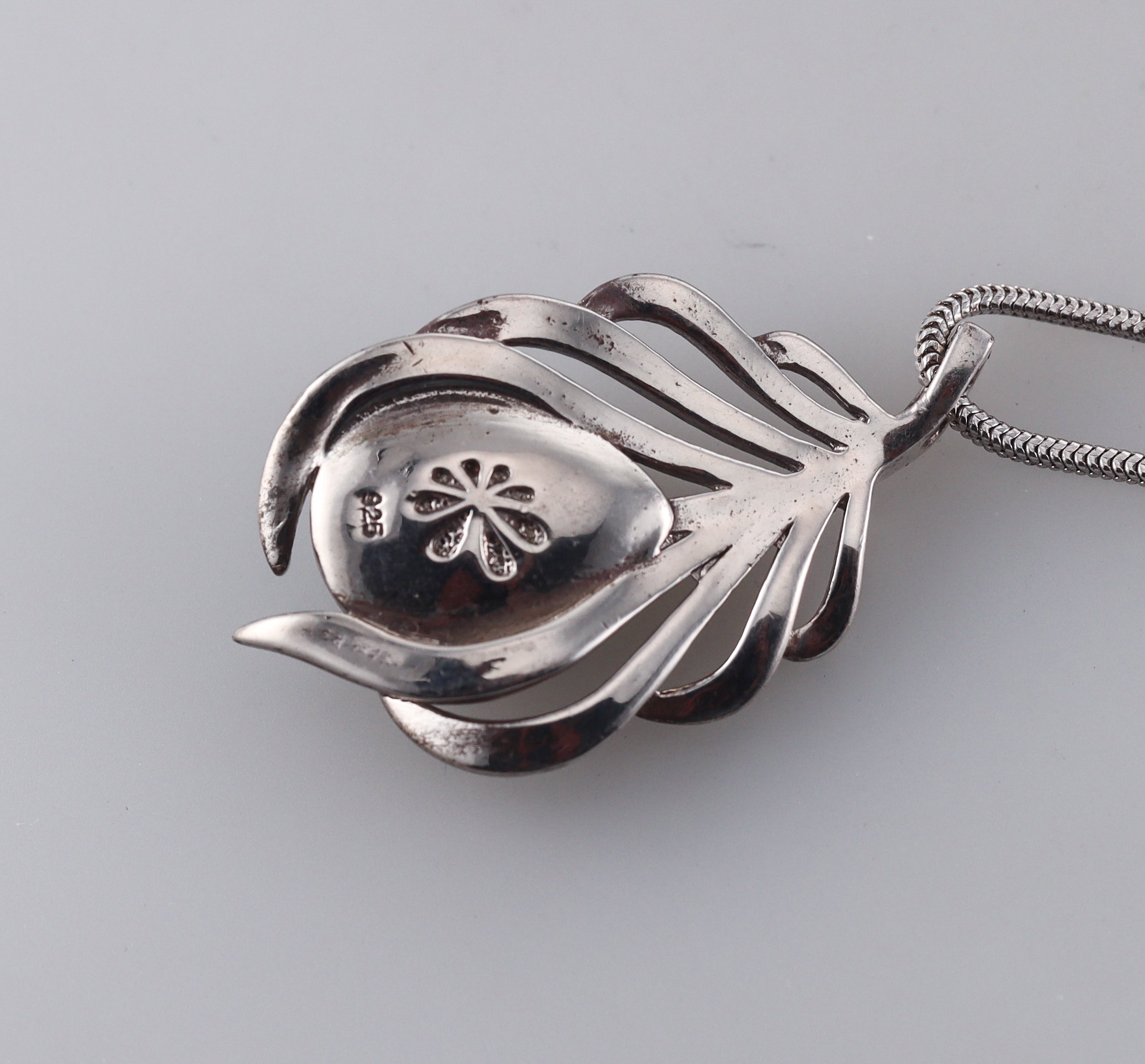 MarahLago Sterling Silver Larimar Pendant Necklace Retail $318