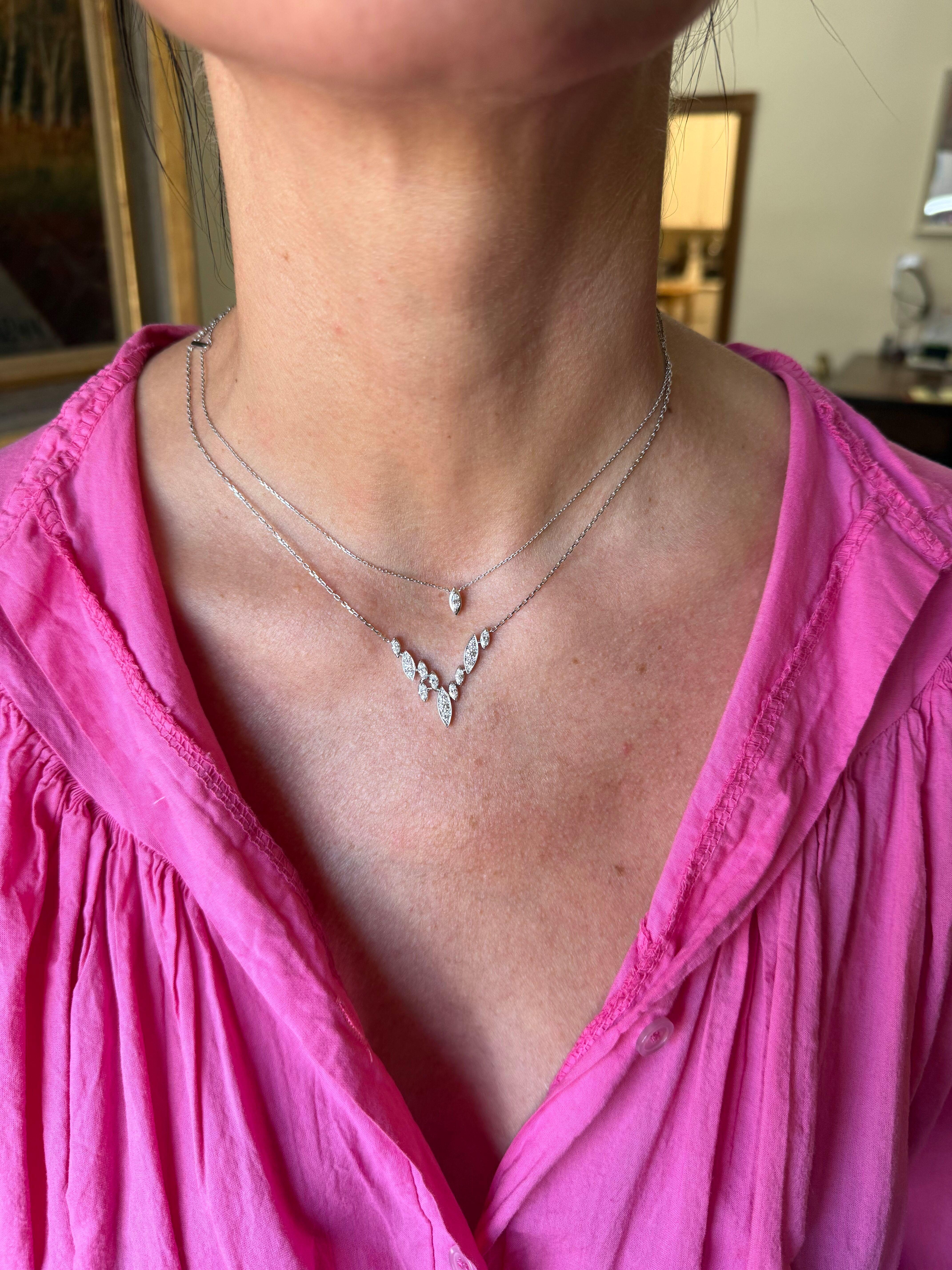 Marli 18k White Gold Diamond Necklace