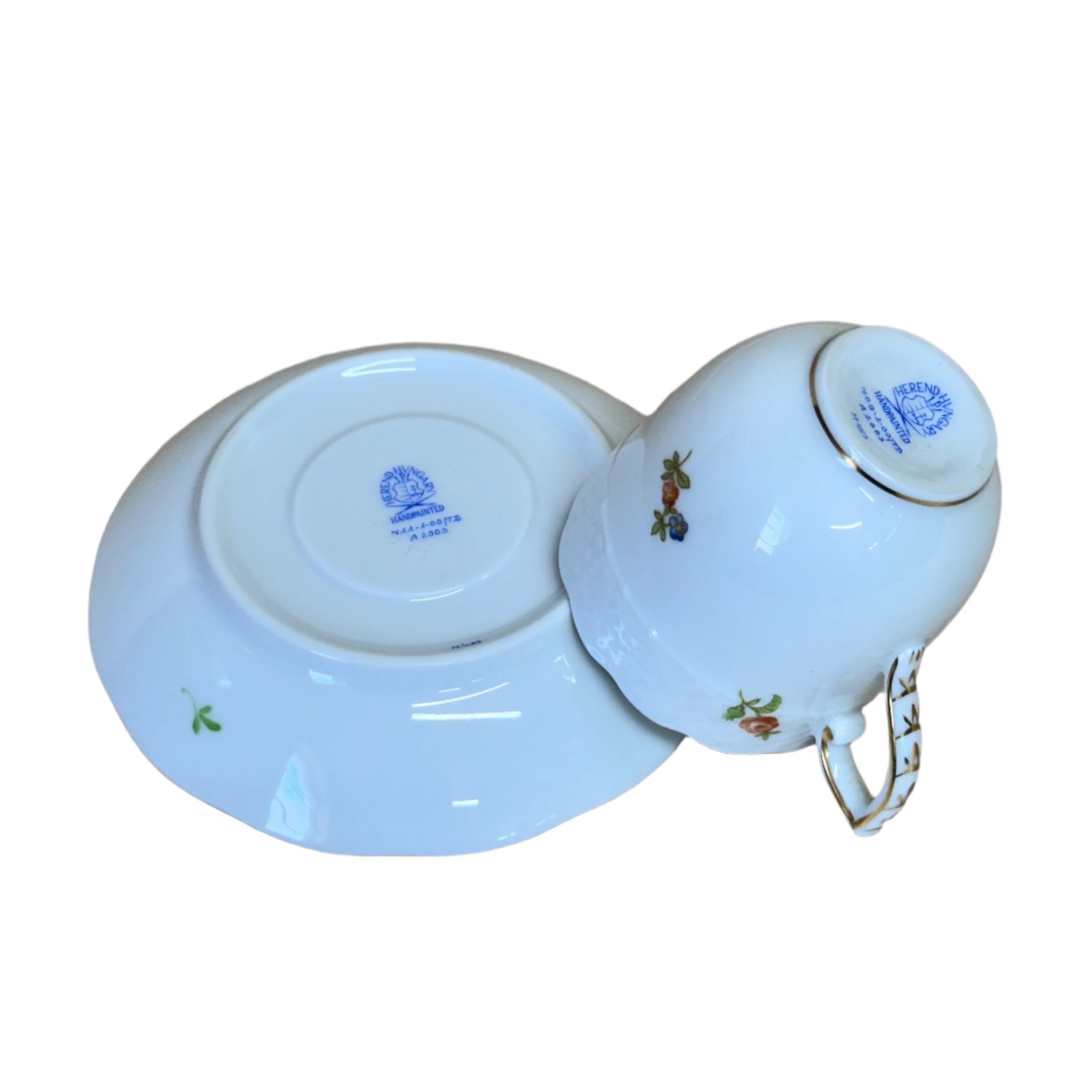5 pc Herend Bouquet Hand Painted Porcelain Dinner Place Setting
