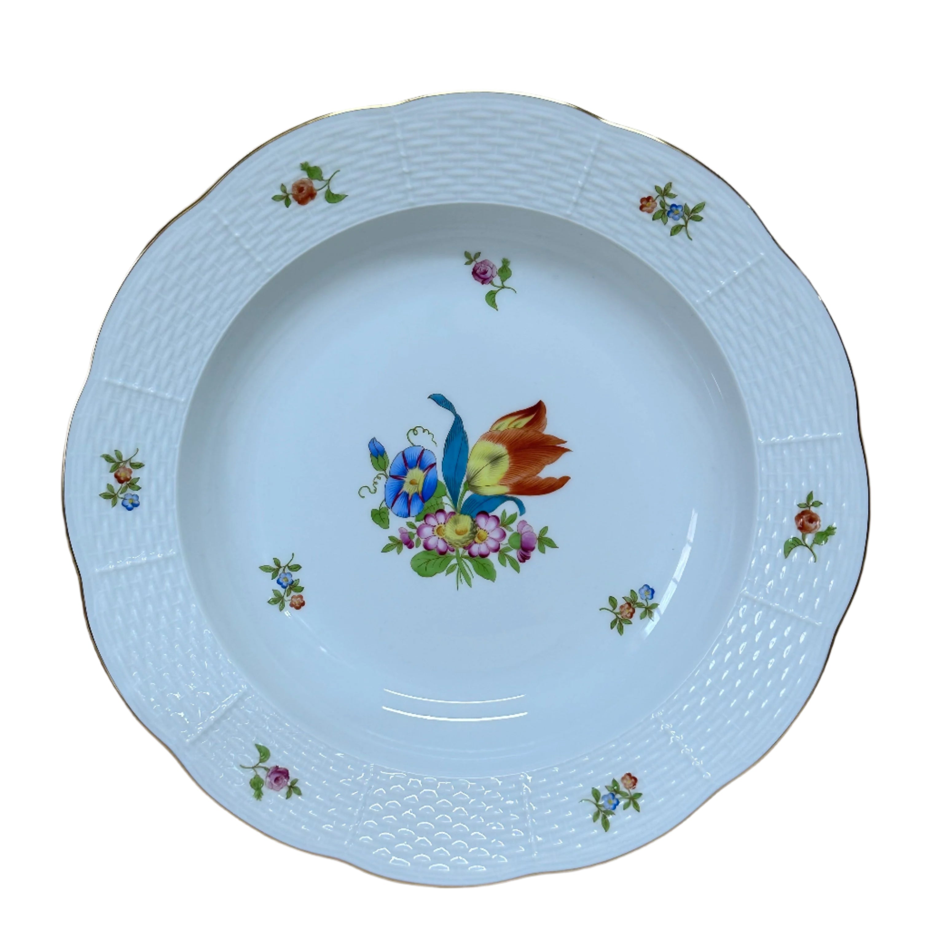 5 pc Herend Bouquet Hand Painted Porcelain Dinner Place Setting