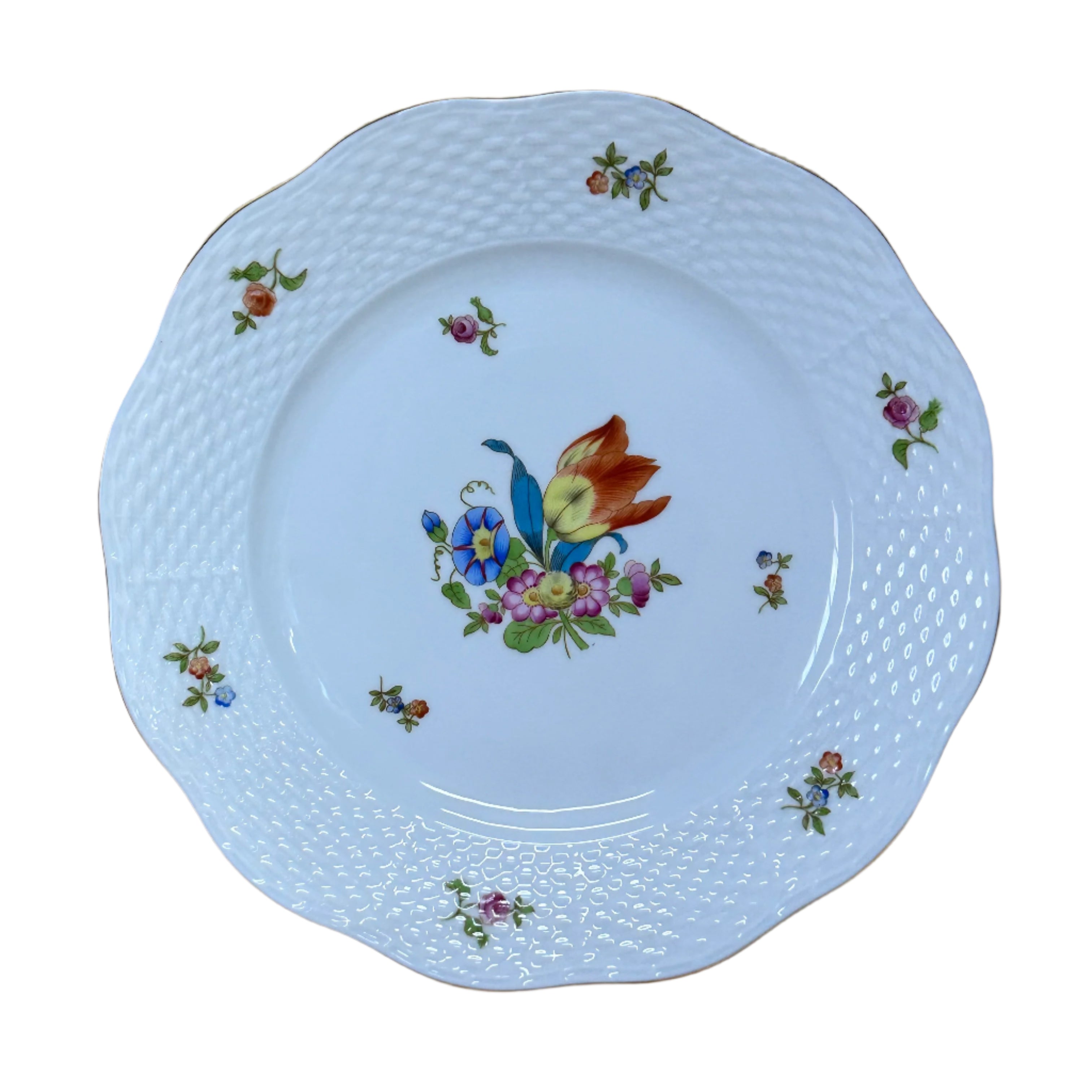 5 pc Herend Bouquet Hand Painted Porcelain Dinner Place Setting