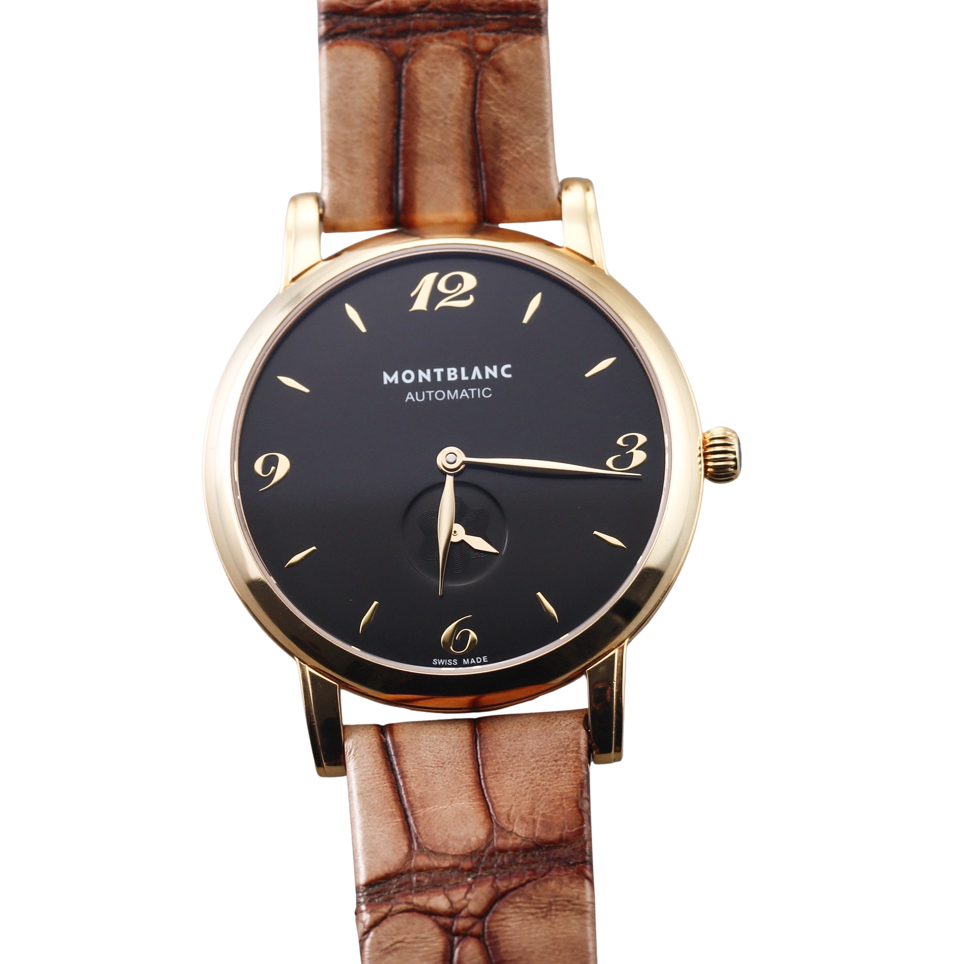 Montblanc Star Classique 18k Gold Automatic Black Dial Watch 107340