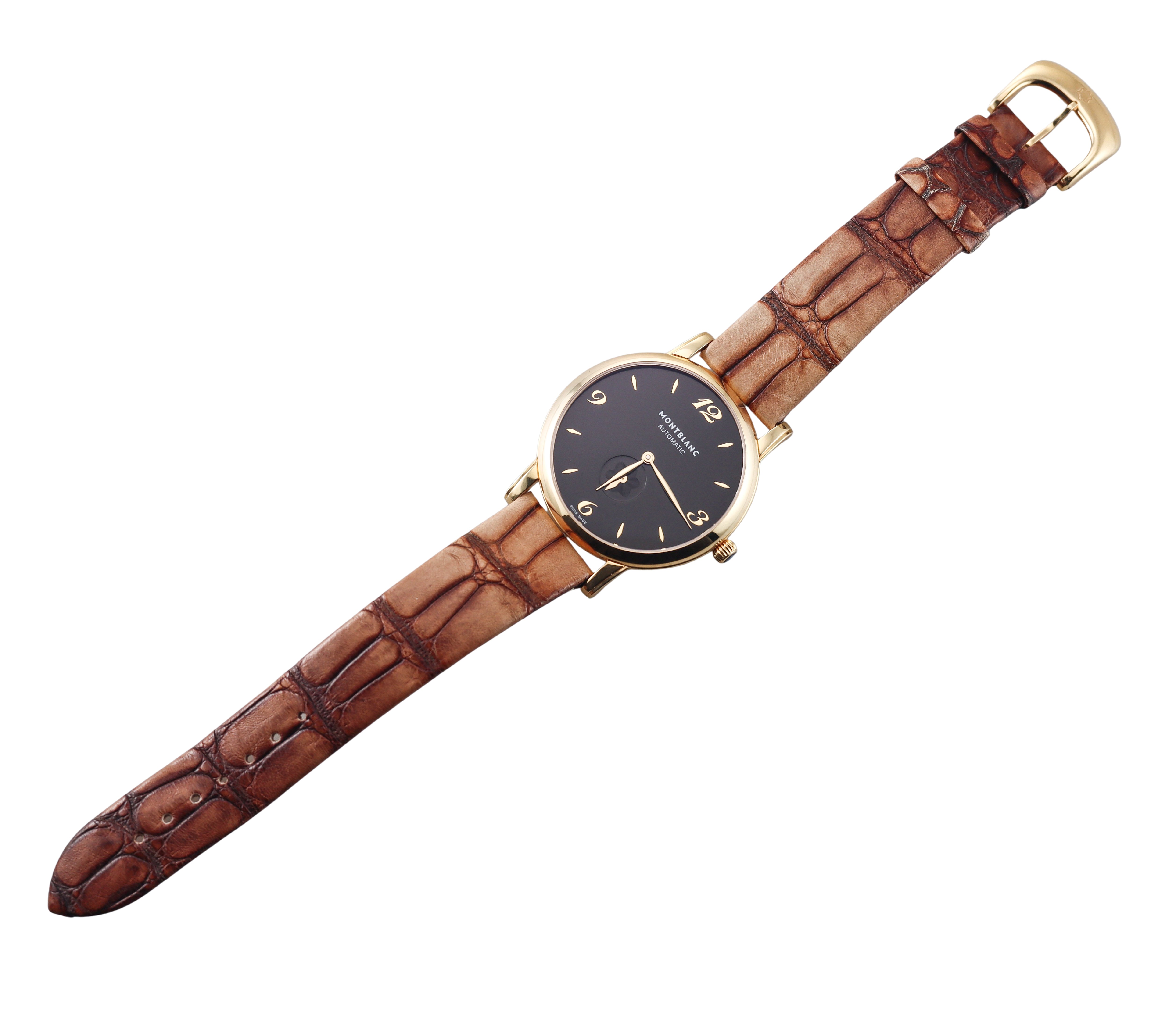 Montblanc Star Classique 18k Gold Automatic Black Dial Watch 107340