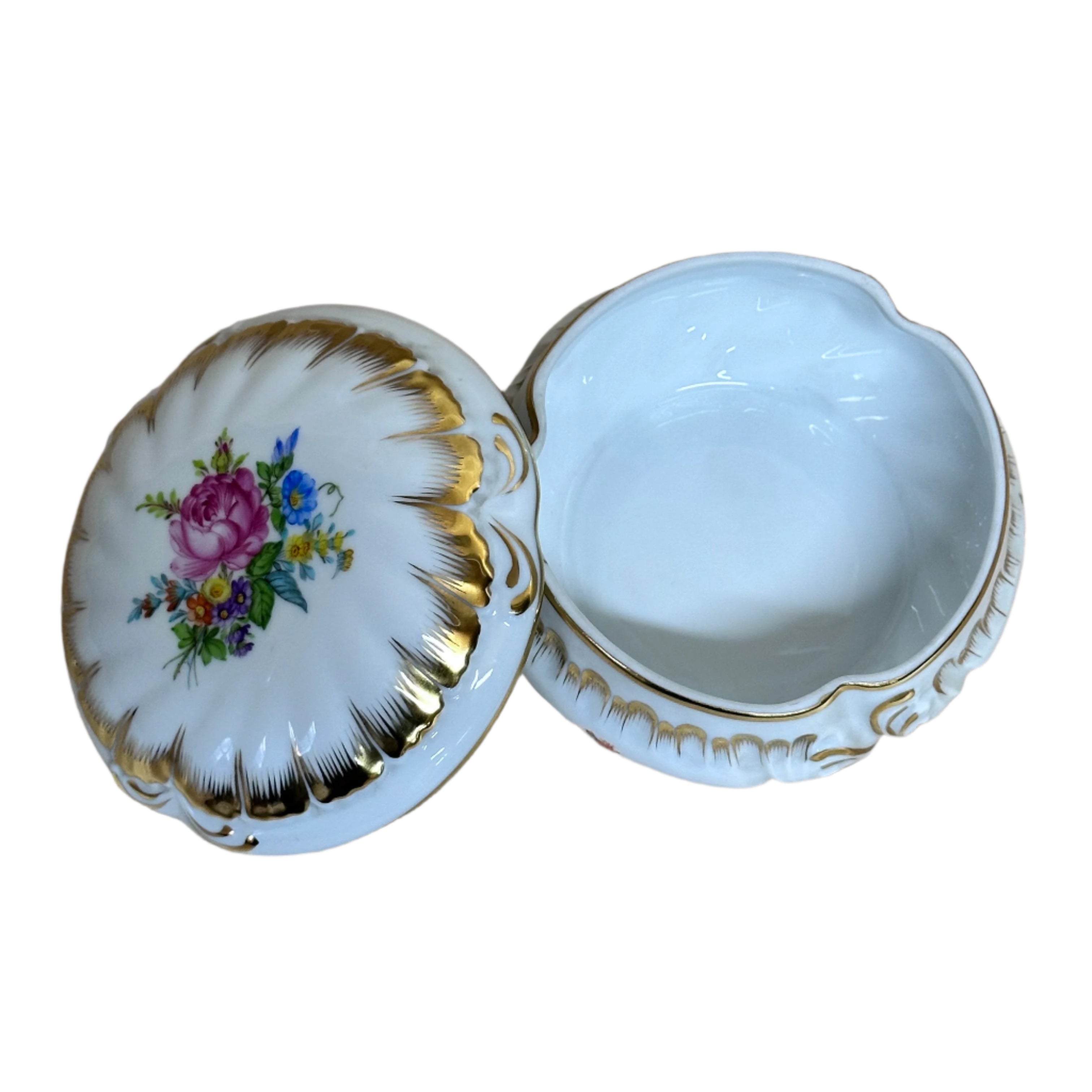 Herend Saxonian Boquet Bon Bon Round Box & Lid 6035-0-00/BS