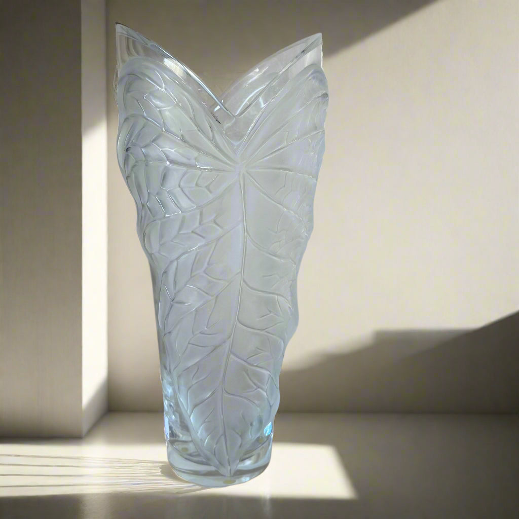 Lalique Crystal Anthurium Leaf Vase Large 1256200