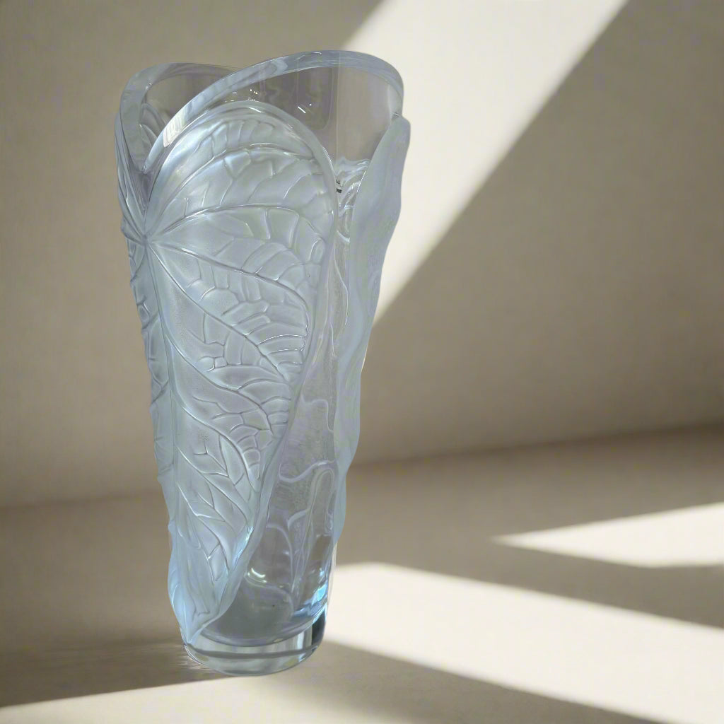Lalique Crystal Anthurium Leaf Vase Large 1256200