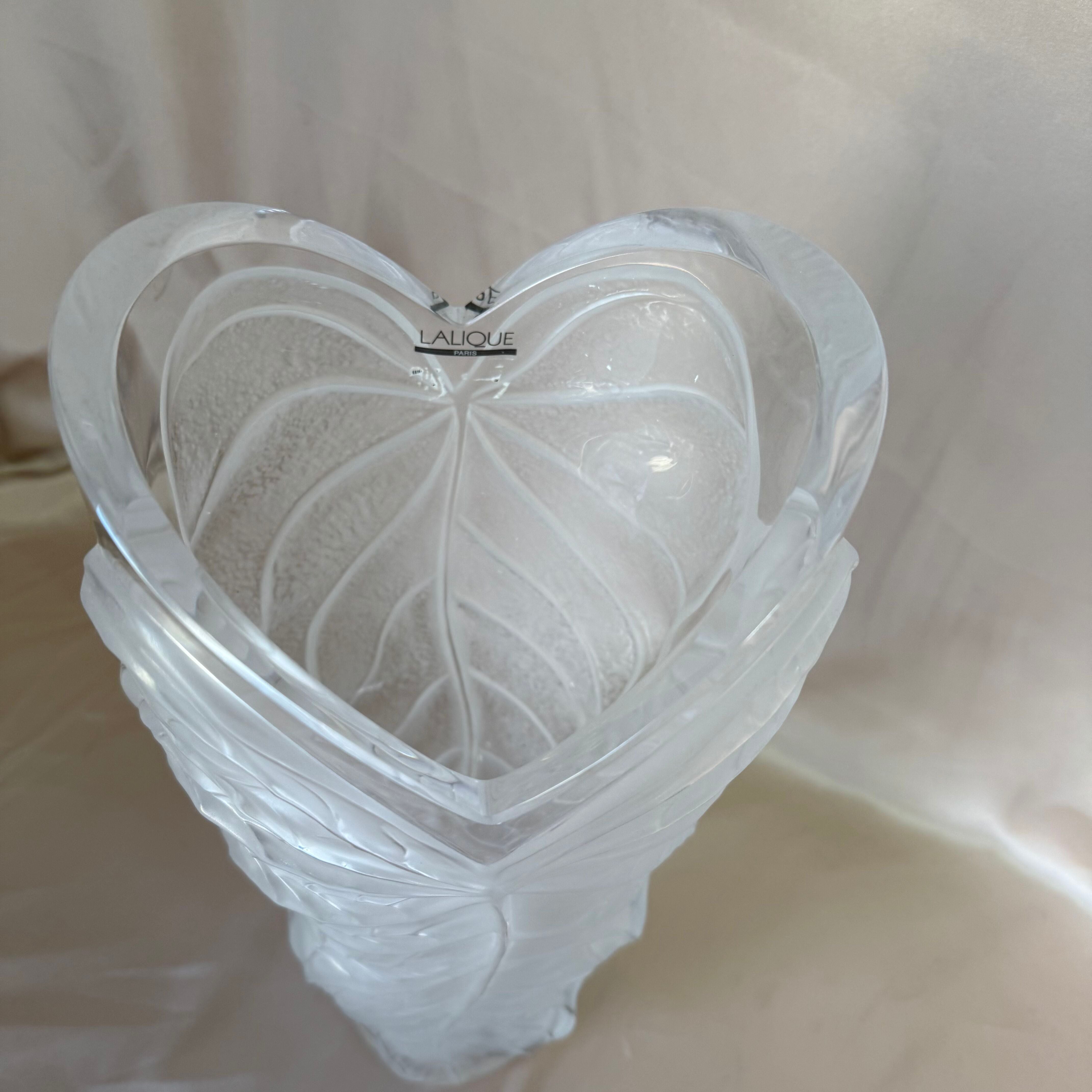 Lalique Crystal Anthurium Leaf Vase Large 1256200