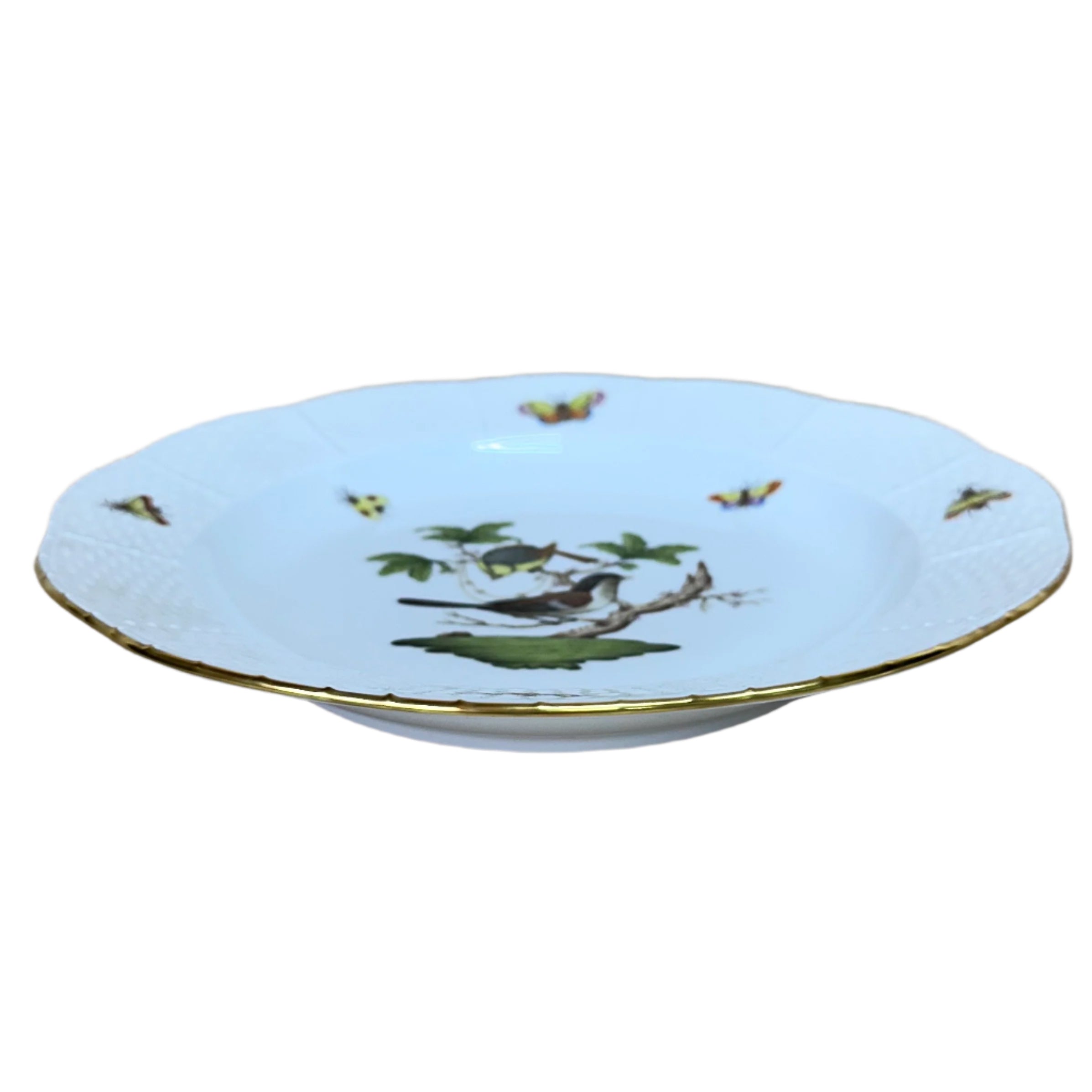 Herend Porcelain Rothschild Bird Dinner Plate Deep 525-0-00/RO-1