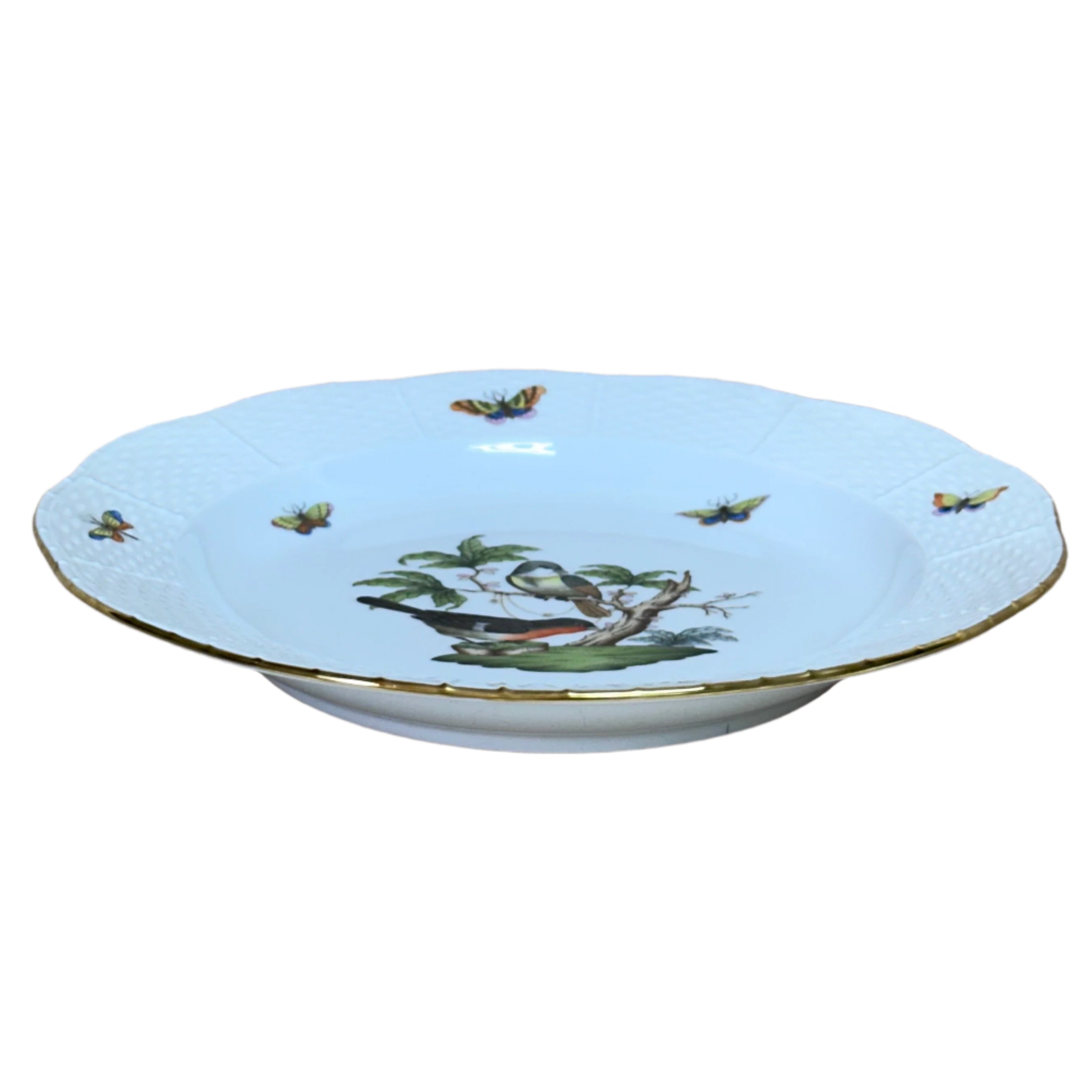 Herend Porcelain Rothschild Bird Dinner Plate Deep 525-0-00/RO-2