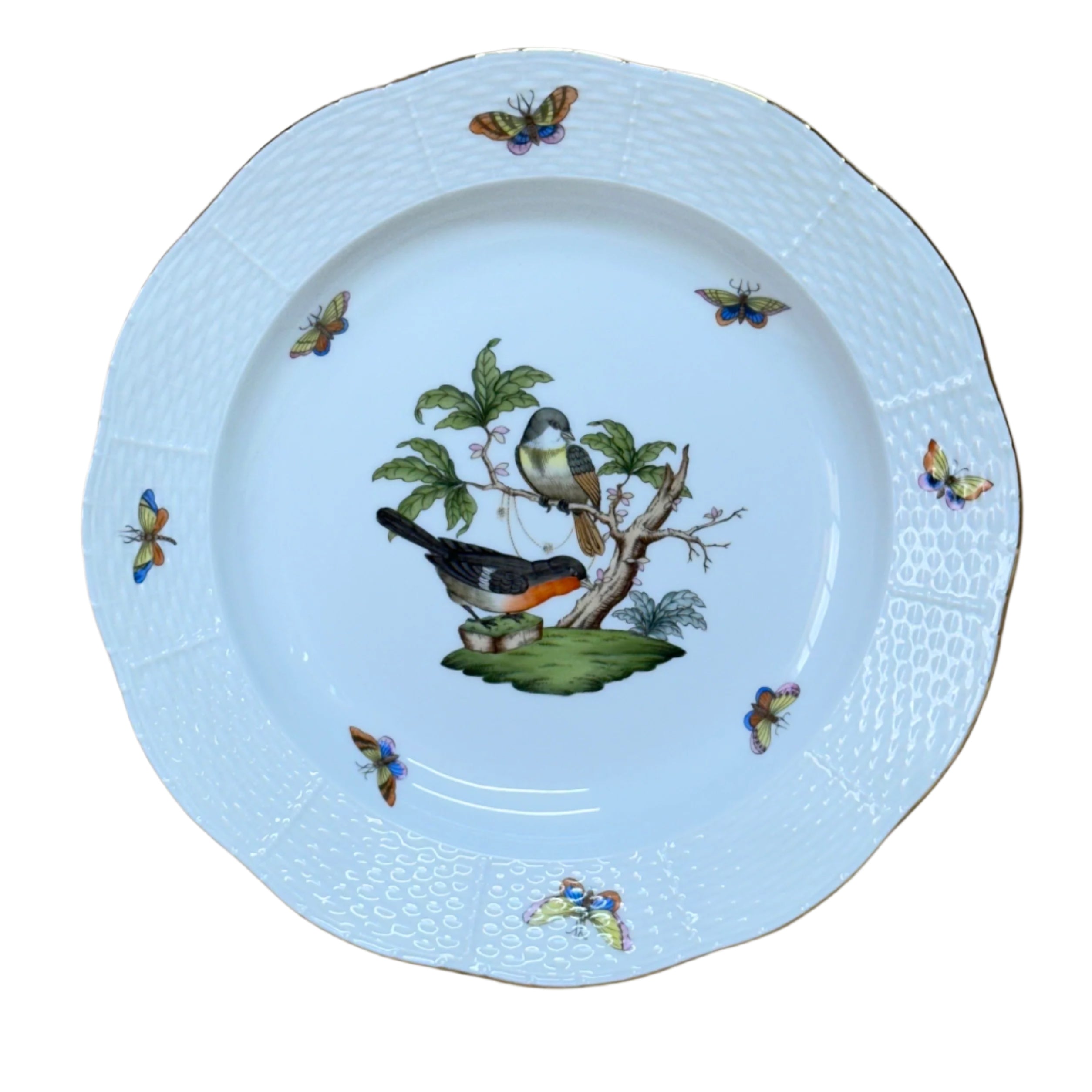 Herend Porcelain Rothschild Bird Dinner Plate Deep 525-0-00/RO-2