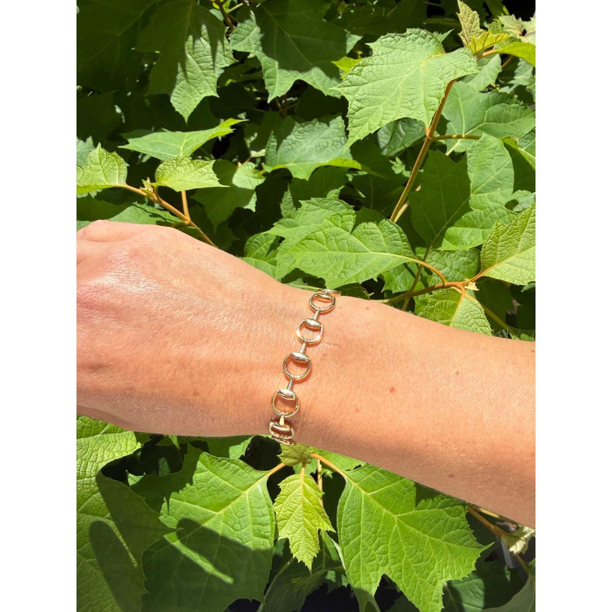 Gucci Horsebit 18K Gold Link Bracelet