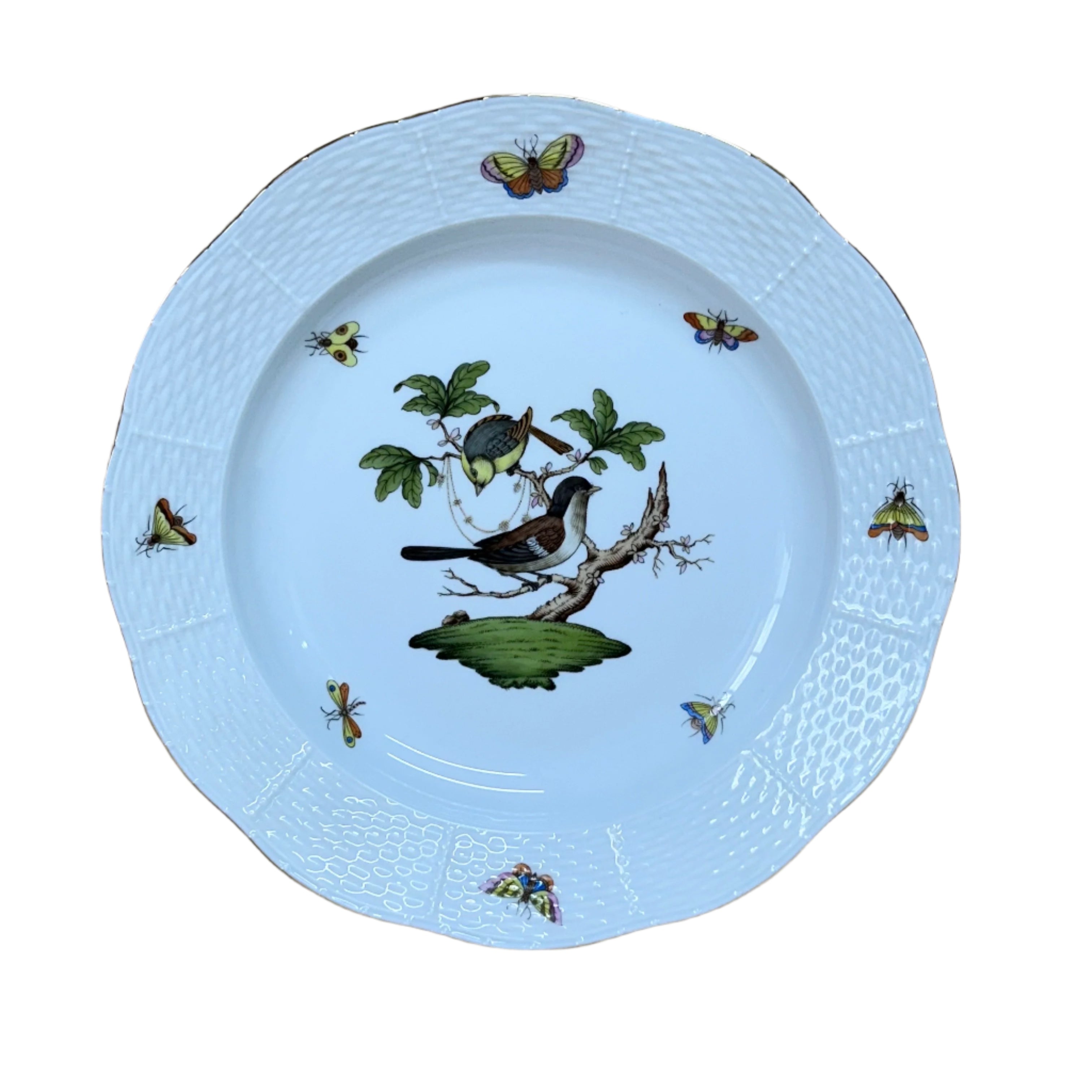 Herend Porcelain Rothschild Bird Dinner Plate Deep 525-0-00/RO-1