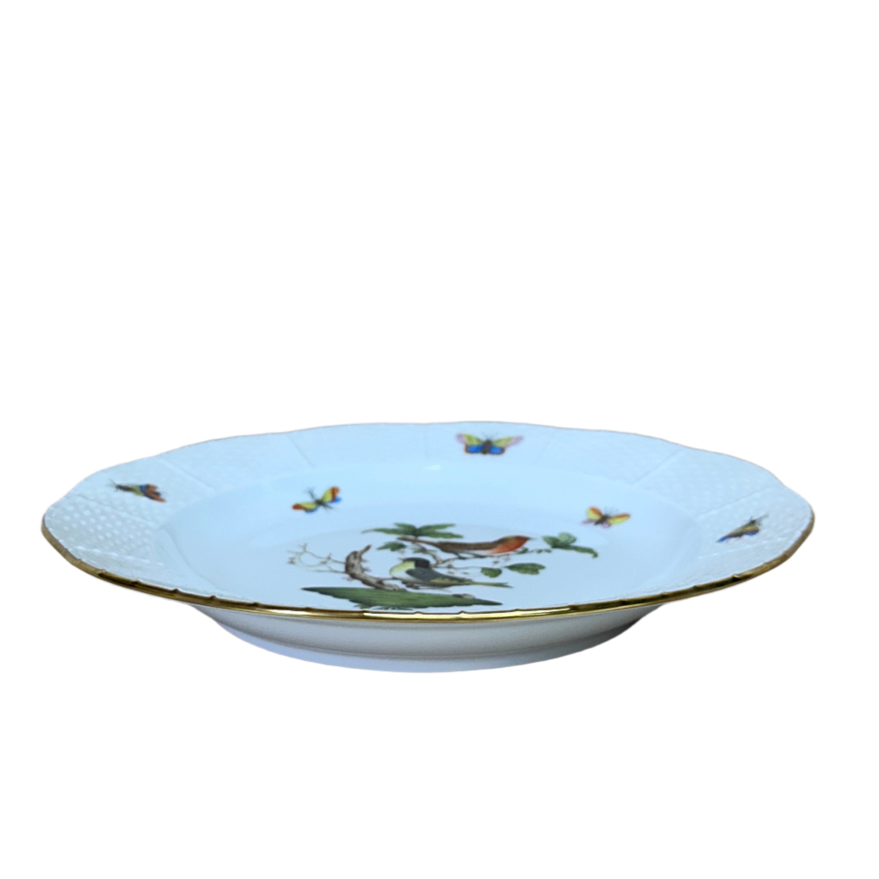 Herend Porcelain Rothschild Bird Dinner Plate Deep 525-0-00/RO-3