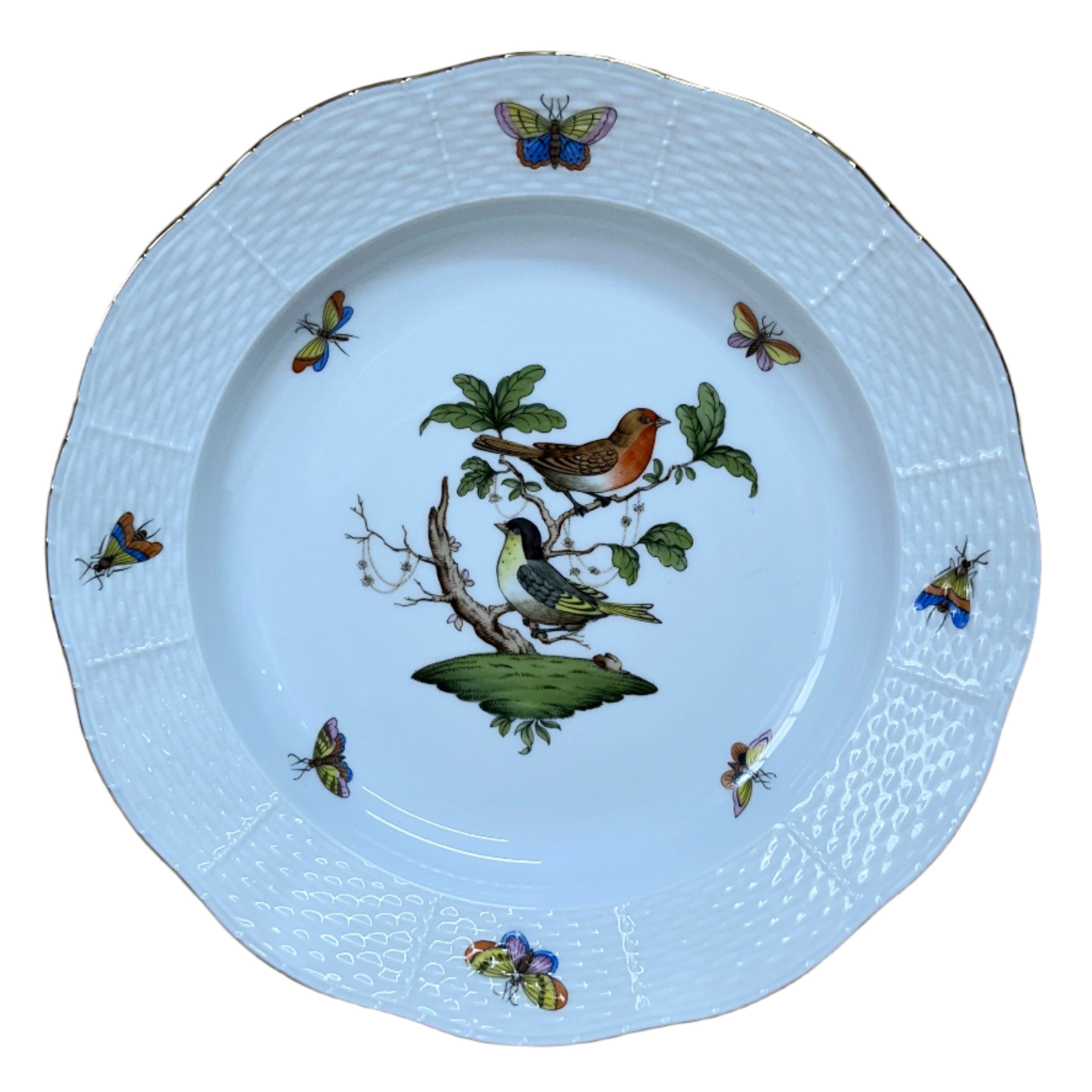 Herend Porcelain Rothschild Bird Dinner Plate Deep 525-0-00/RO-3