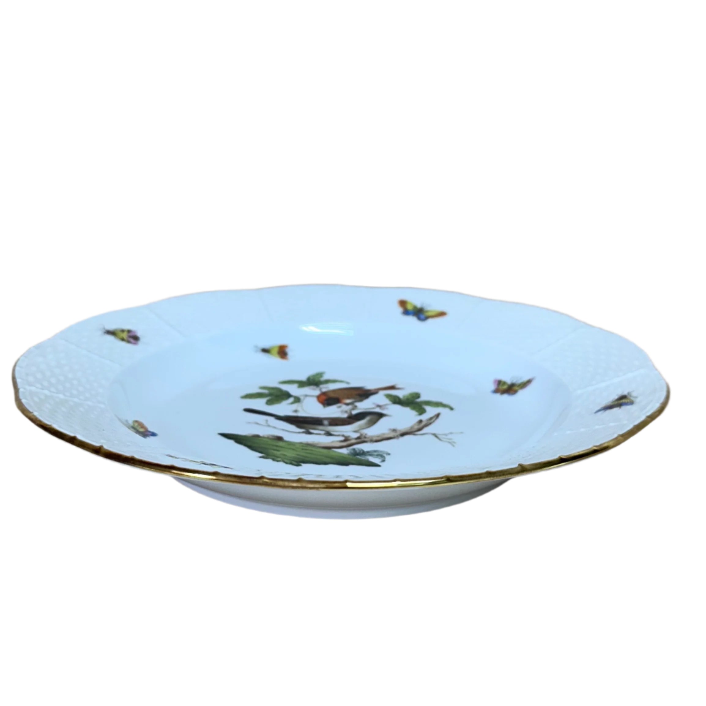 Herend Porcelain Rothschild Bird Dinner Plate Deep 525-0-00/RO-4