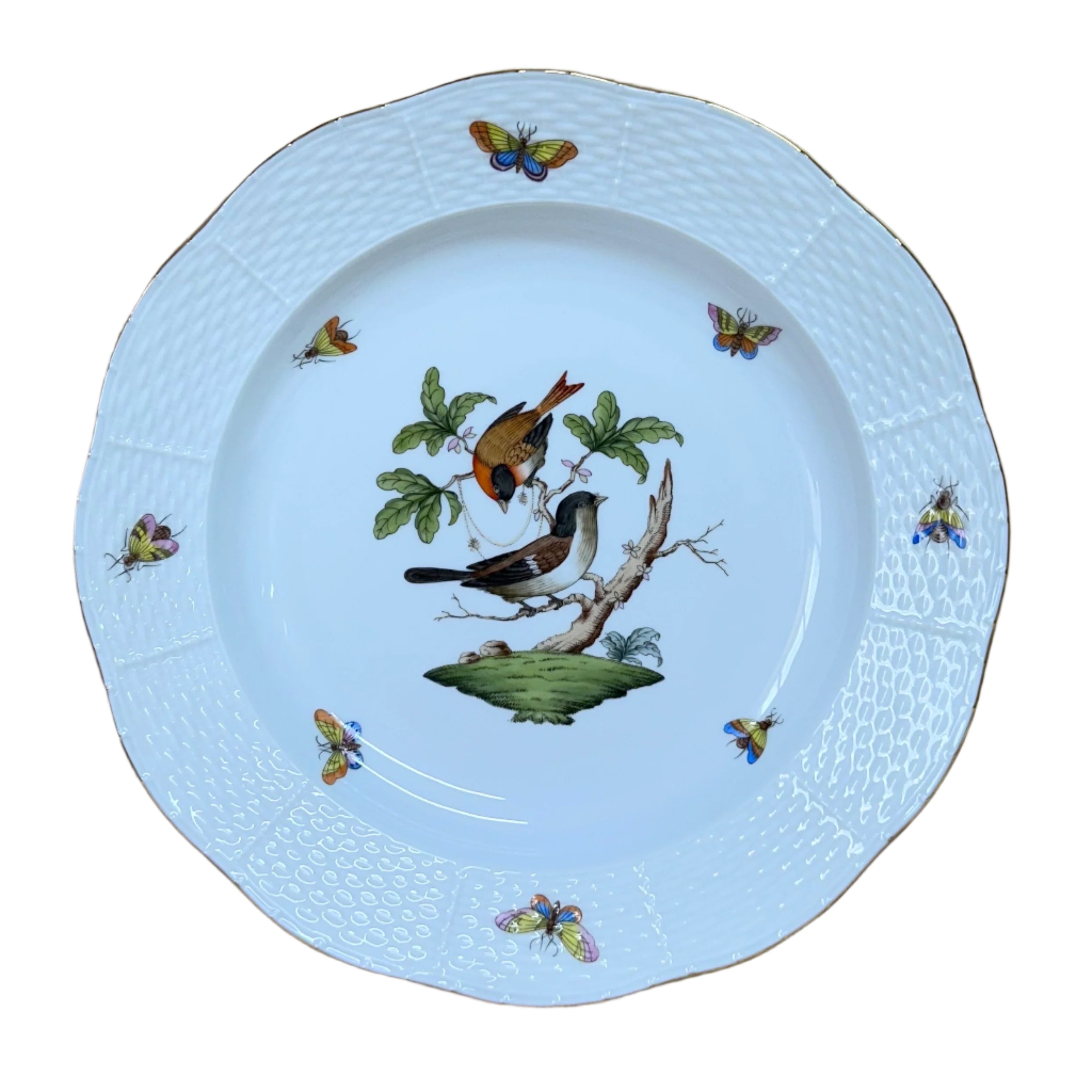 Herend Porcelain Rothschild Bird Dinner Plate Deep 525-0-00/RO-4