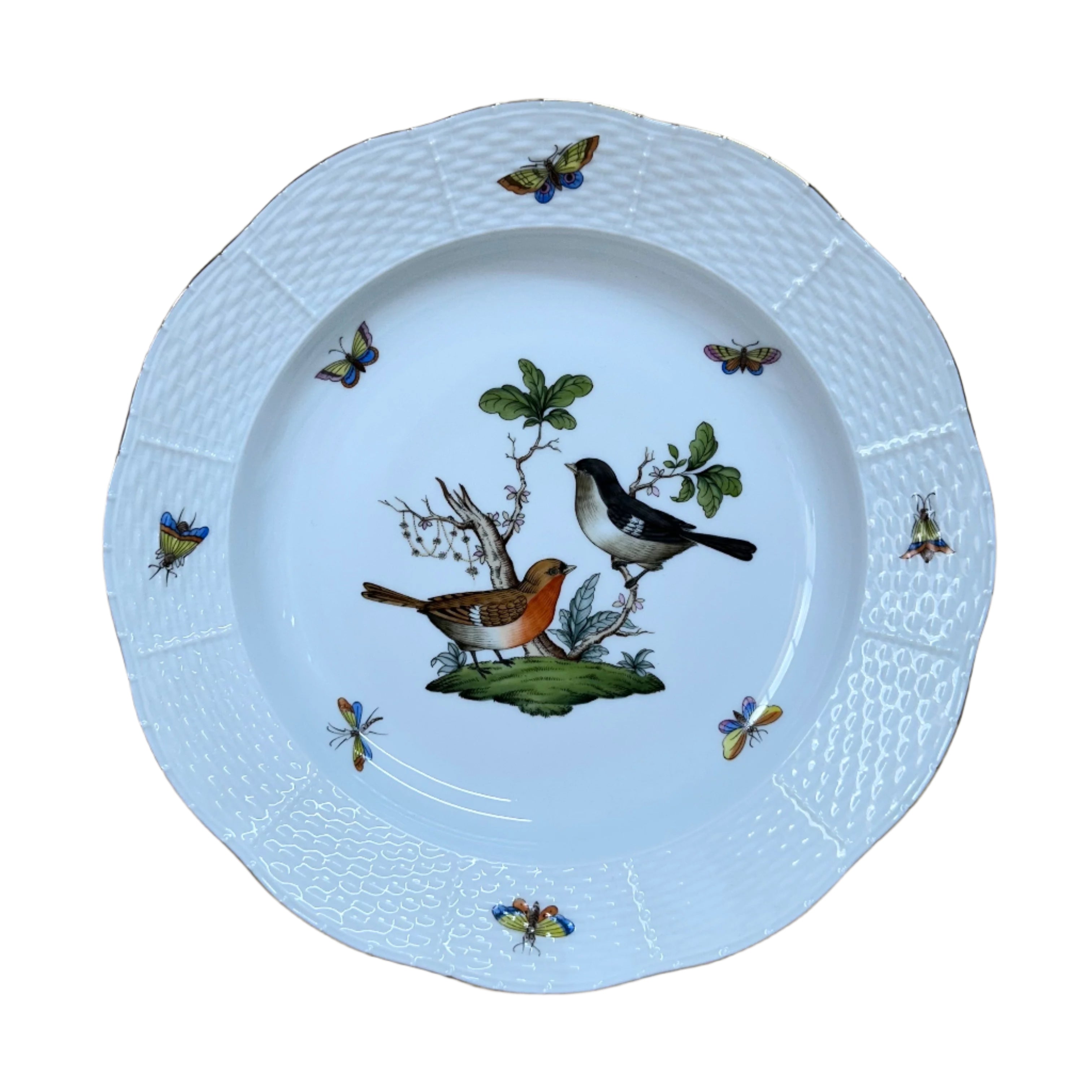 Herend Porcelain Rothschild Bird Dinner Plate Deep 525-0-00/RO-5