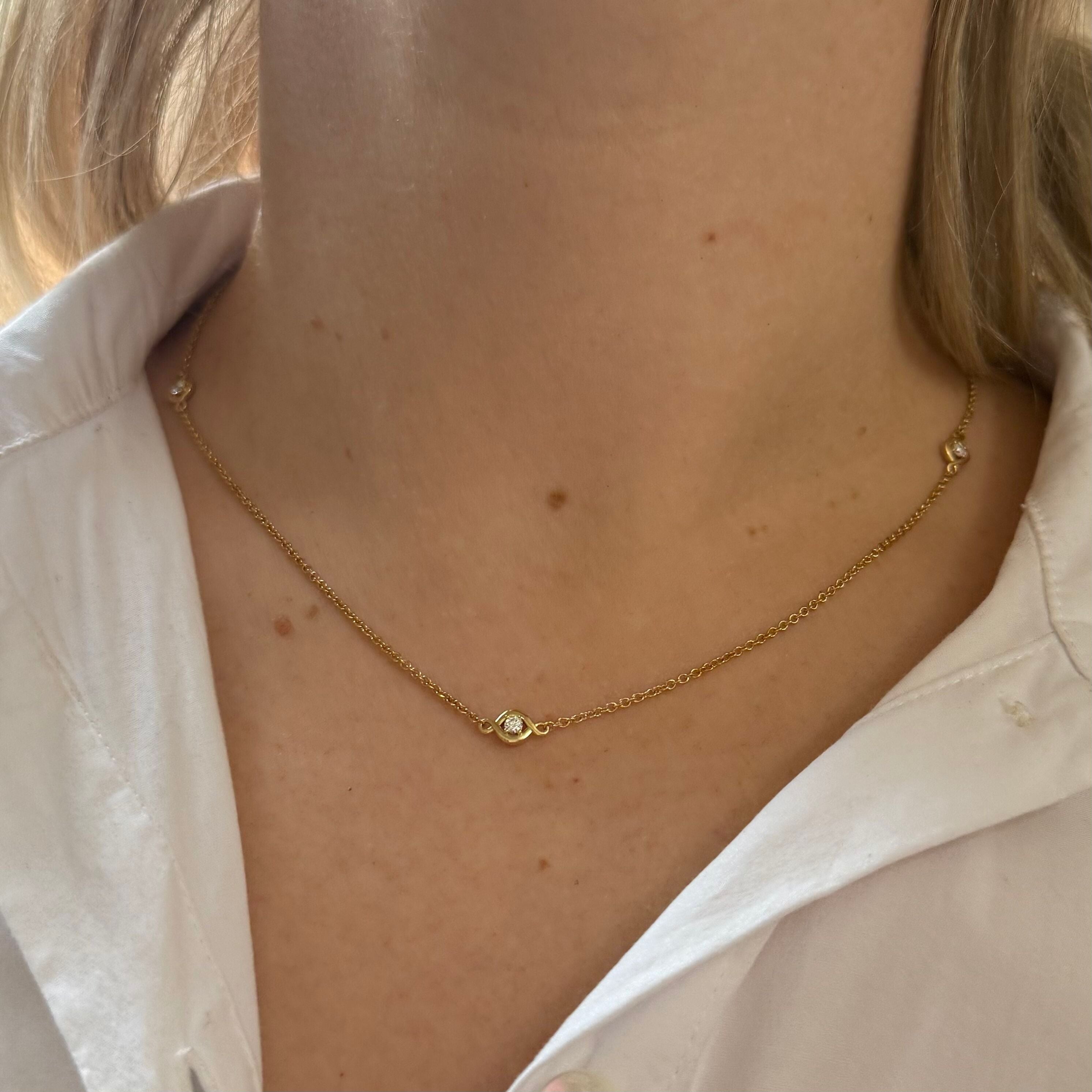 Hearts on Fire 18k Gold Diamond Optima Station Necklace 18''