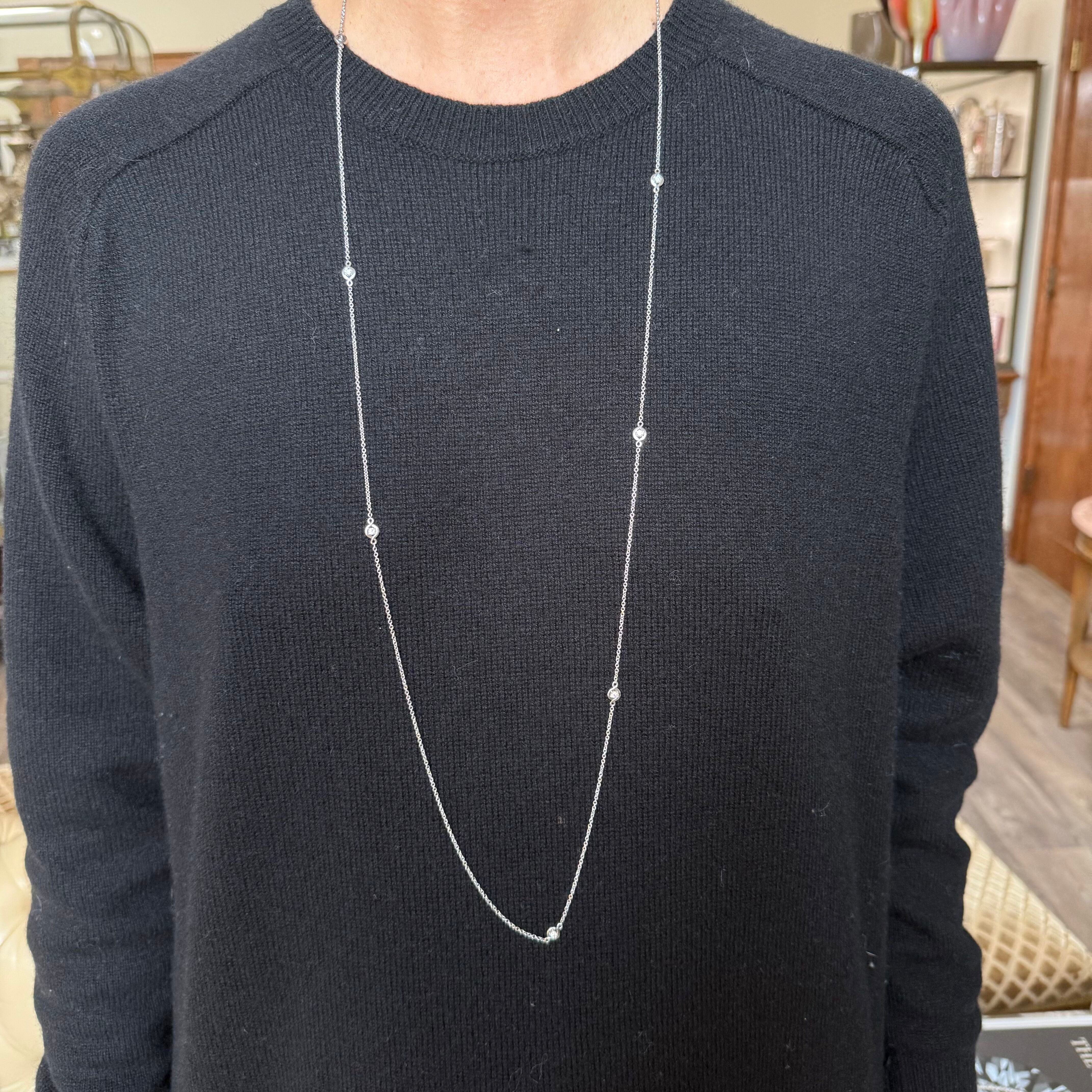 Hearts on Fire 18k White Gold Diamond Optima Station Necklace