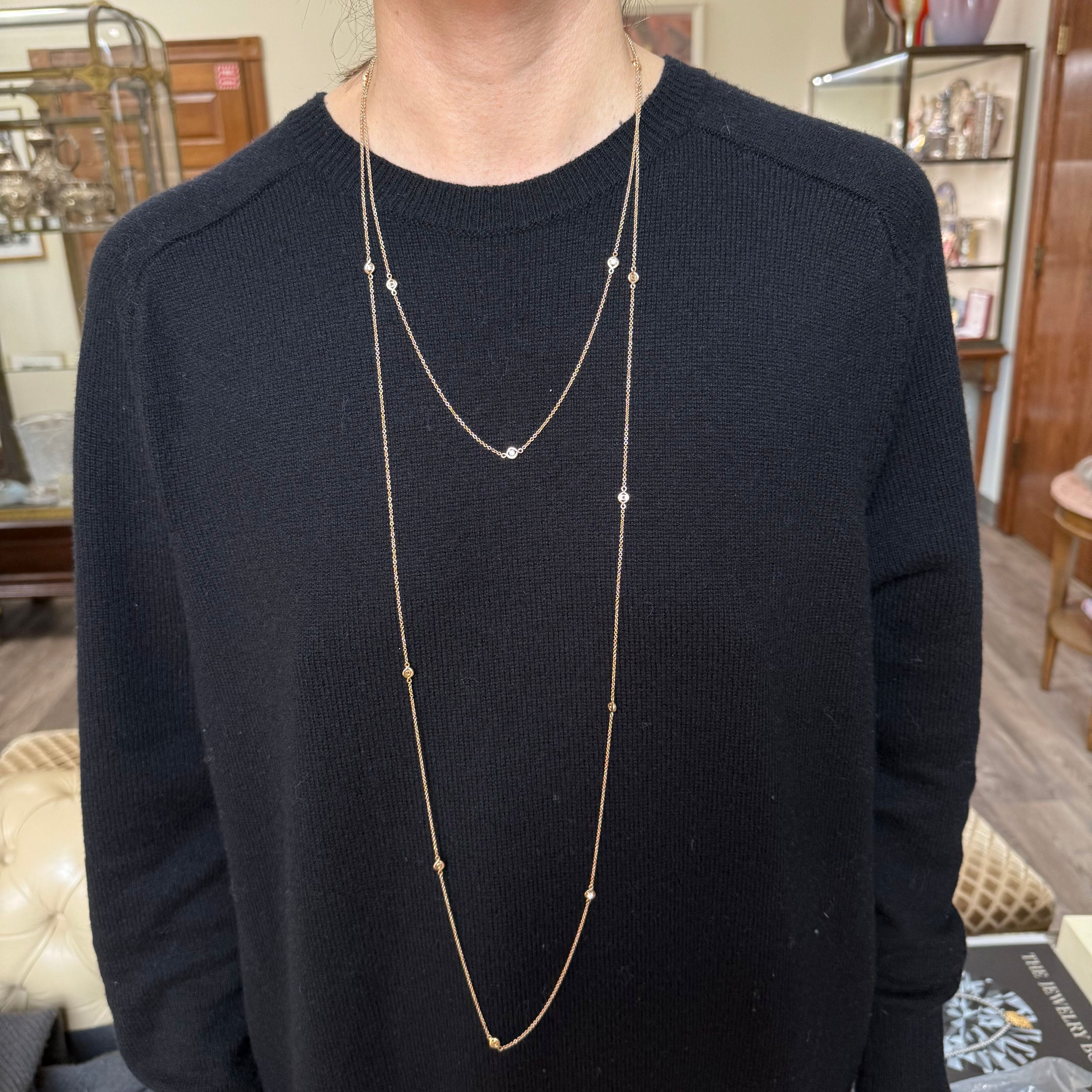 Hearts on Fire 18k Gold Diamond Optima Station Necklace Long