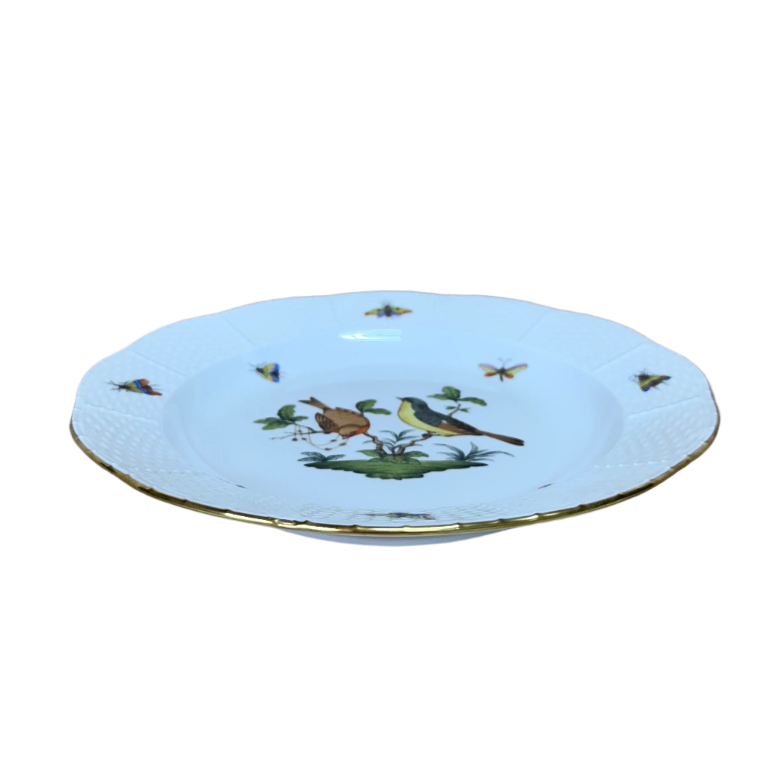 Herend Porcelain Rothschild Bird Dinner Plate Deep 525-0-00/RO-7