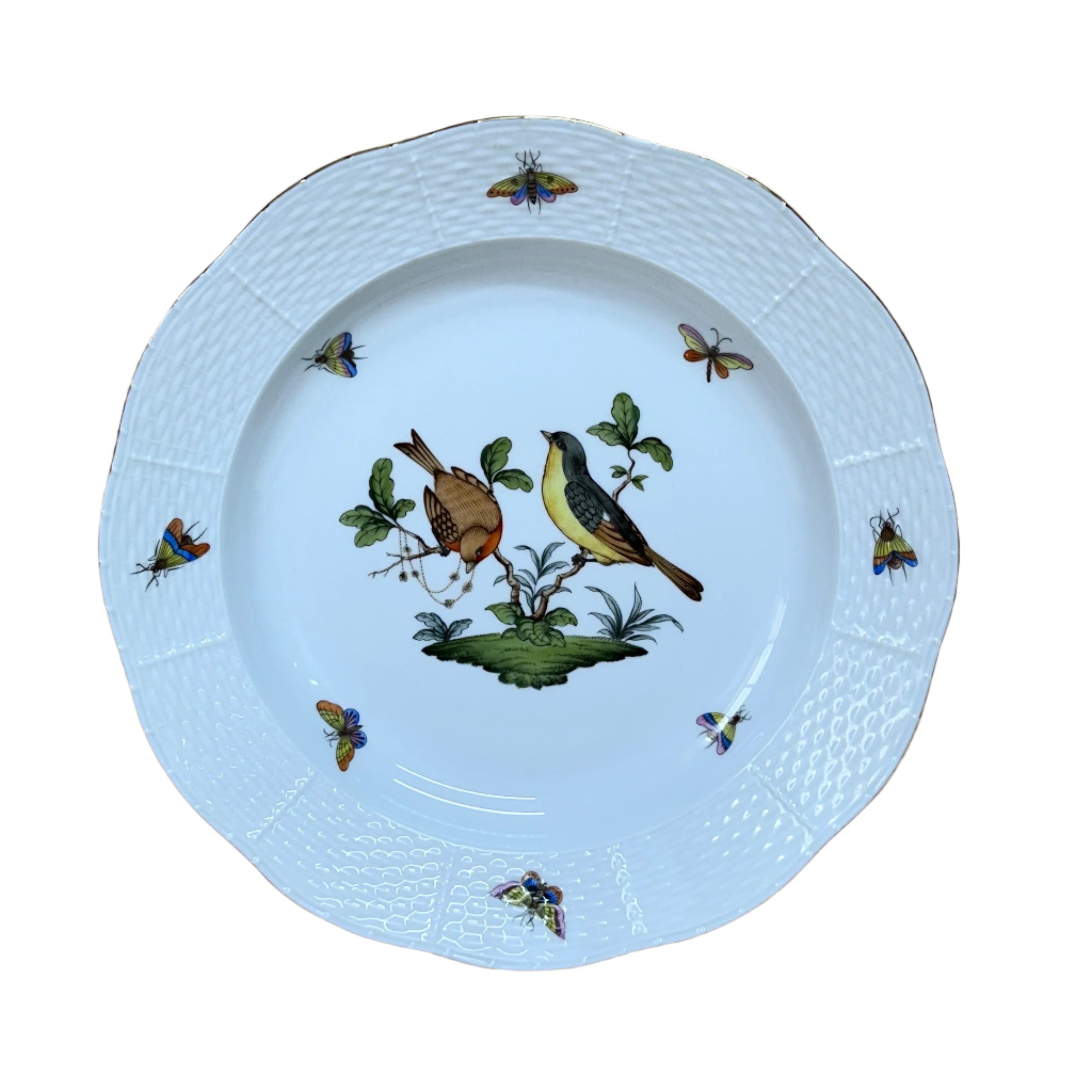 Herend Porcelain Rothschild Bird Dinner Plate Deep 525-0-00/RO-7