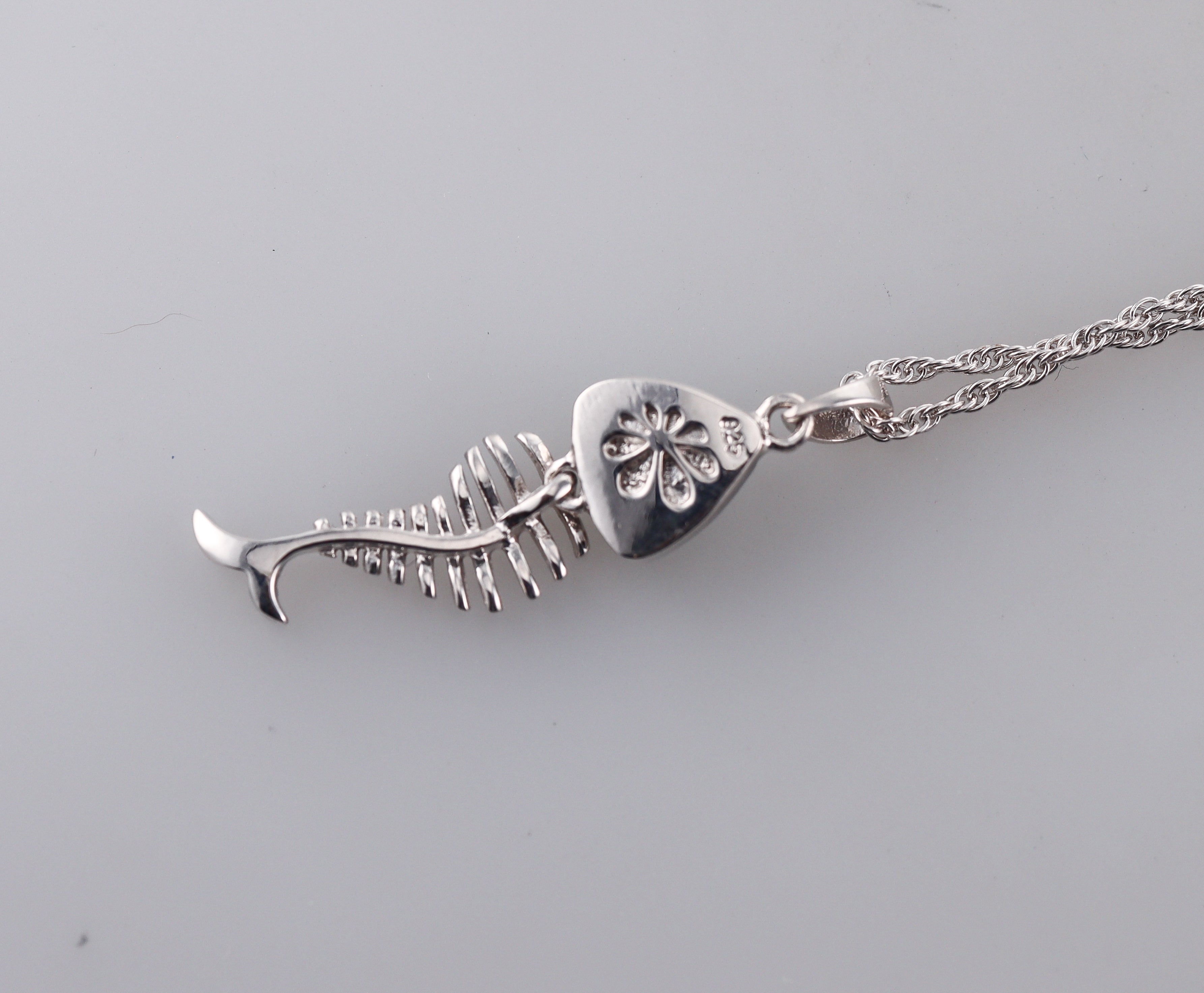 MarahLago Sterling Silver Larimar Bone Fish Pendant Necklace Retail $183