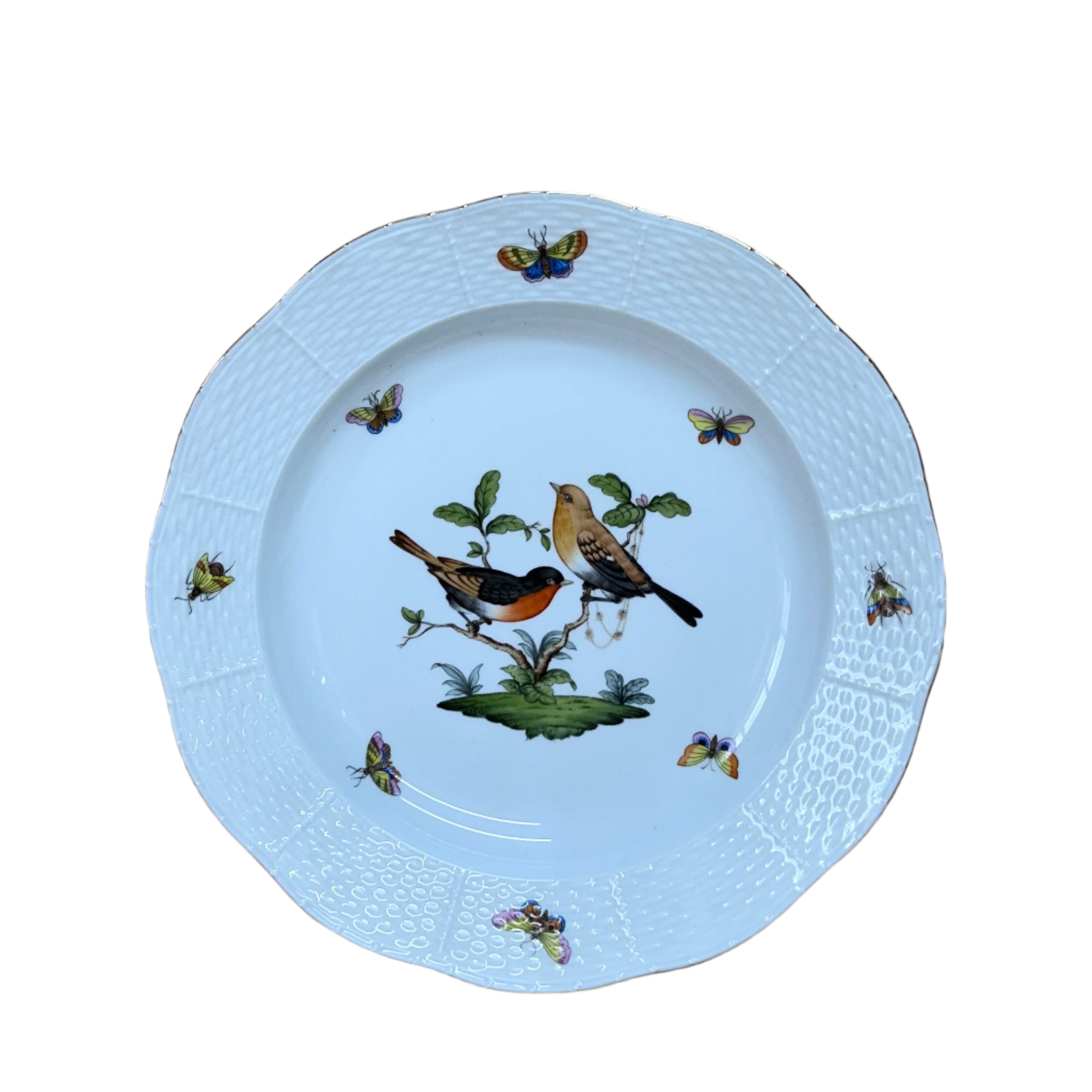 Herend Porcelain Rothschild Bird Dinner Plate Deep 525-0-00/RO-9