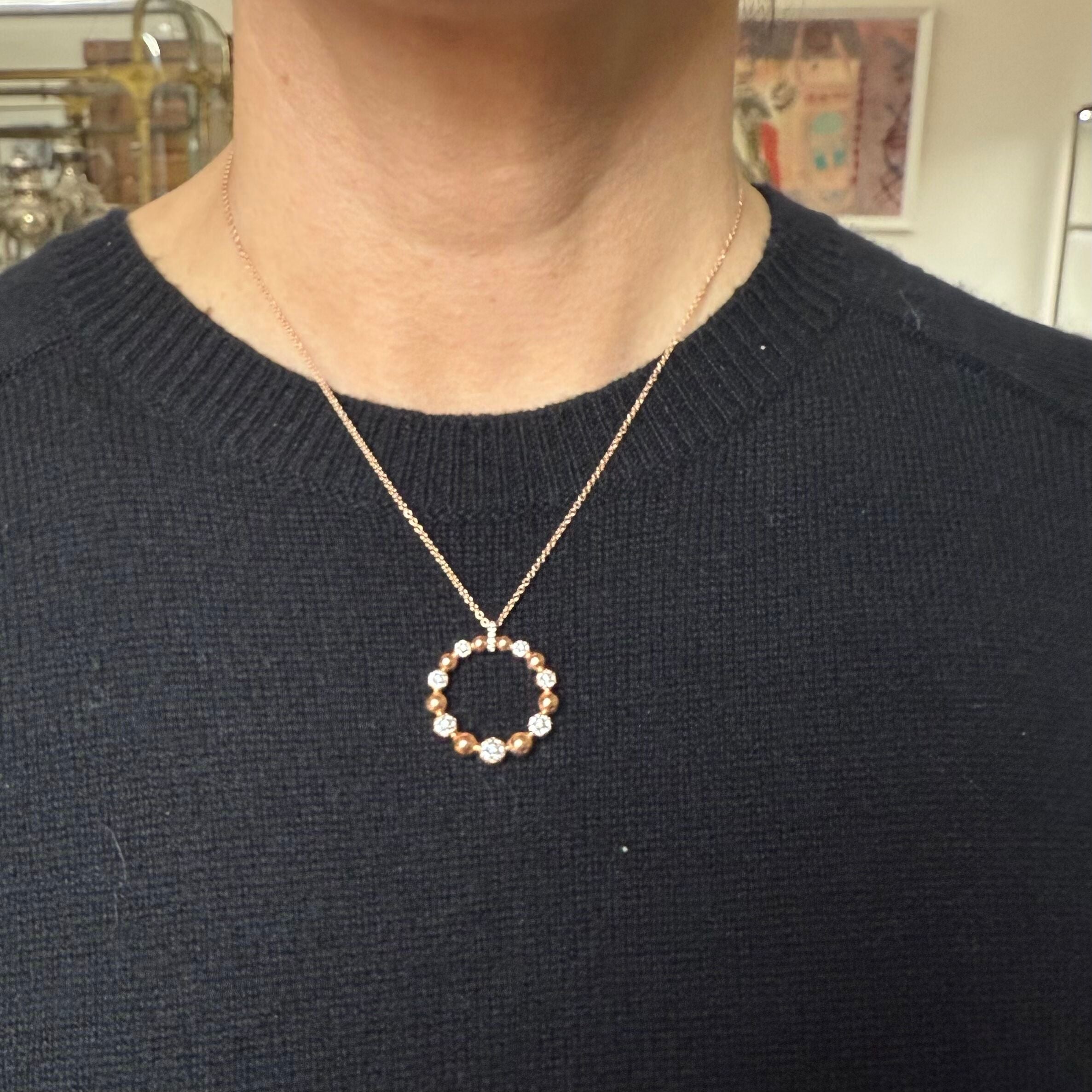 Memoire by Hearts on Fire 18k Diamond Bubbles Classic Pendant Necklace