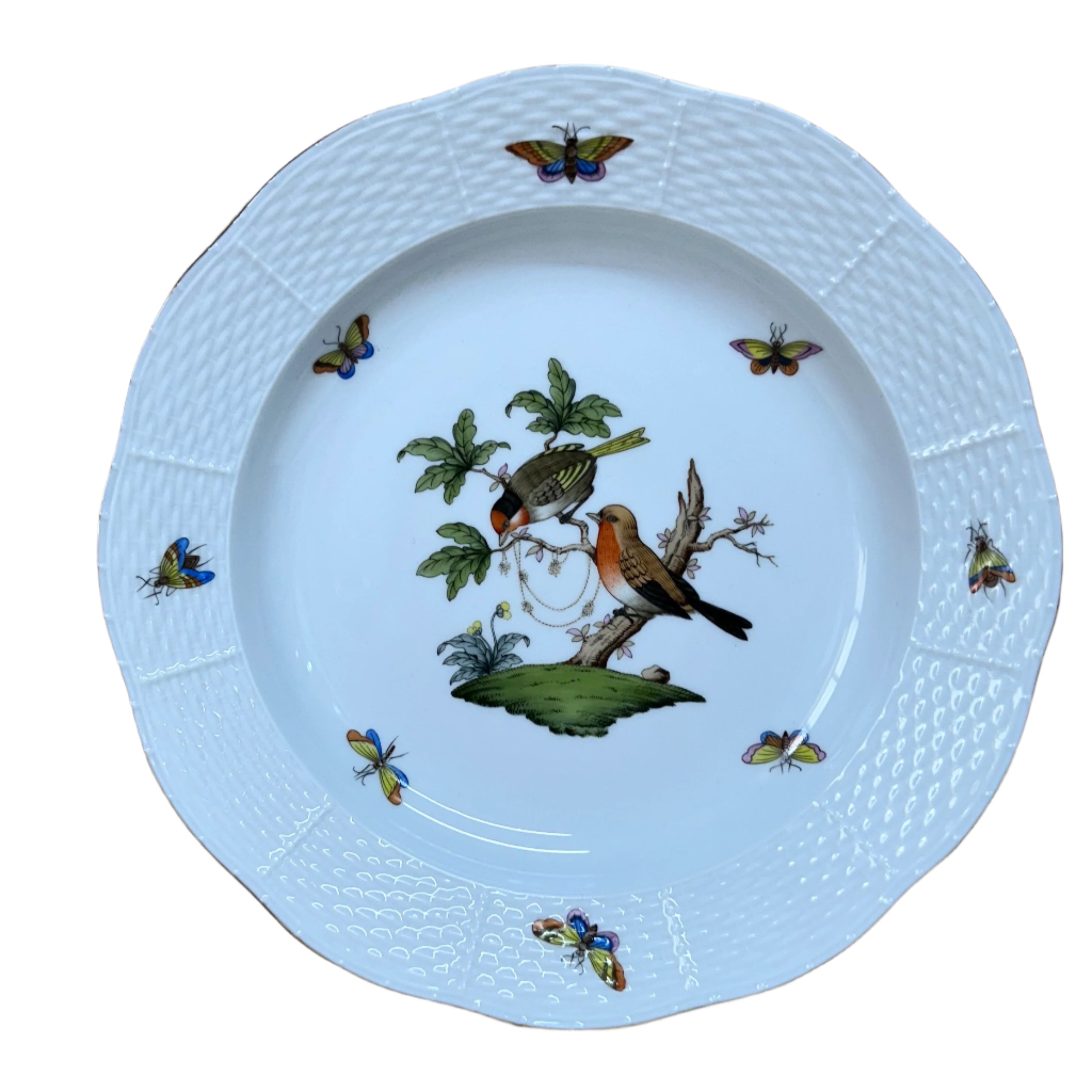 Herend Porcelain Rothschild Bird Dinner Plate Deep 525-0-00/RO-10