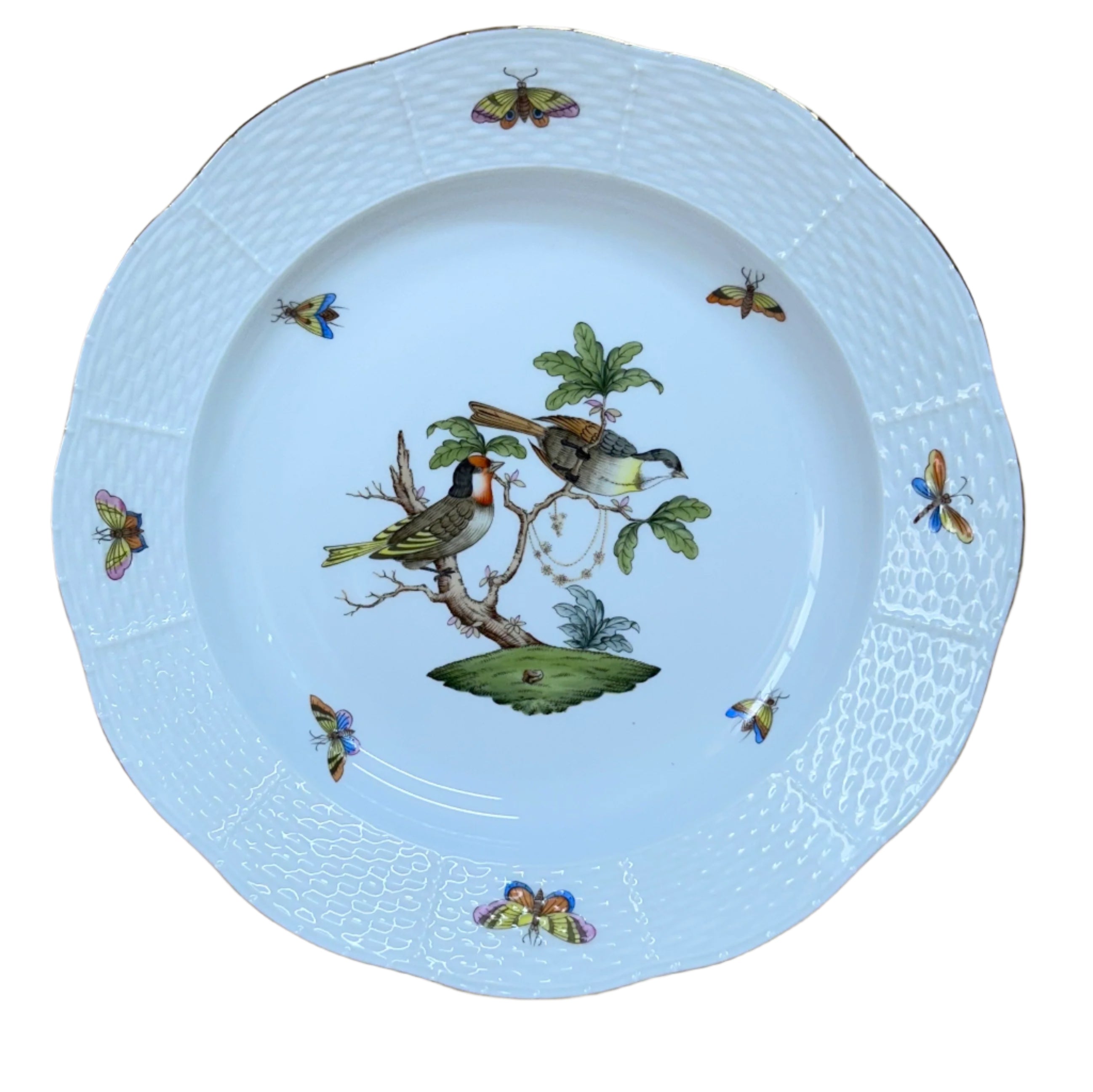 Herend Porcelain Rothschild Bird Dinner Plate Deep 525-0-00/RO-11