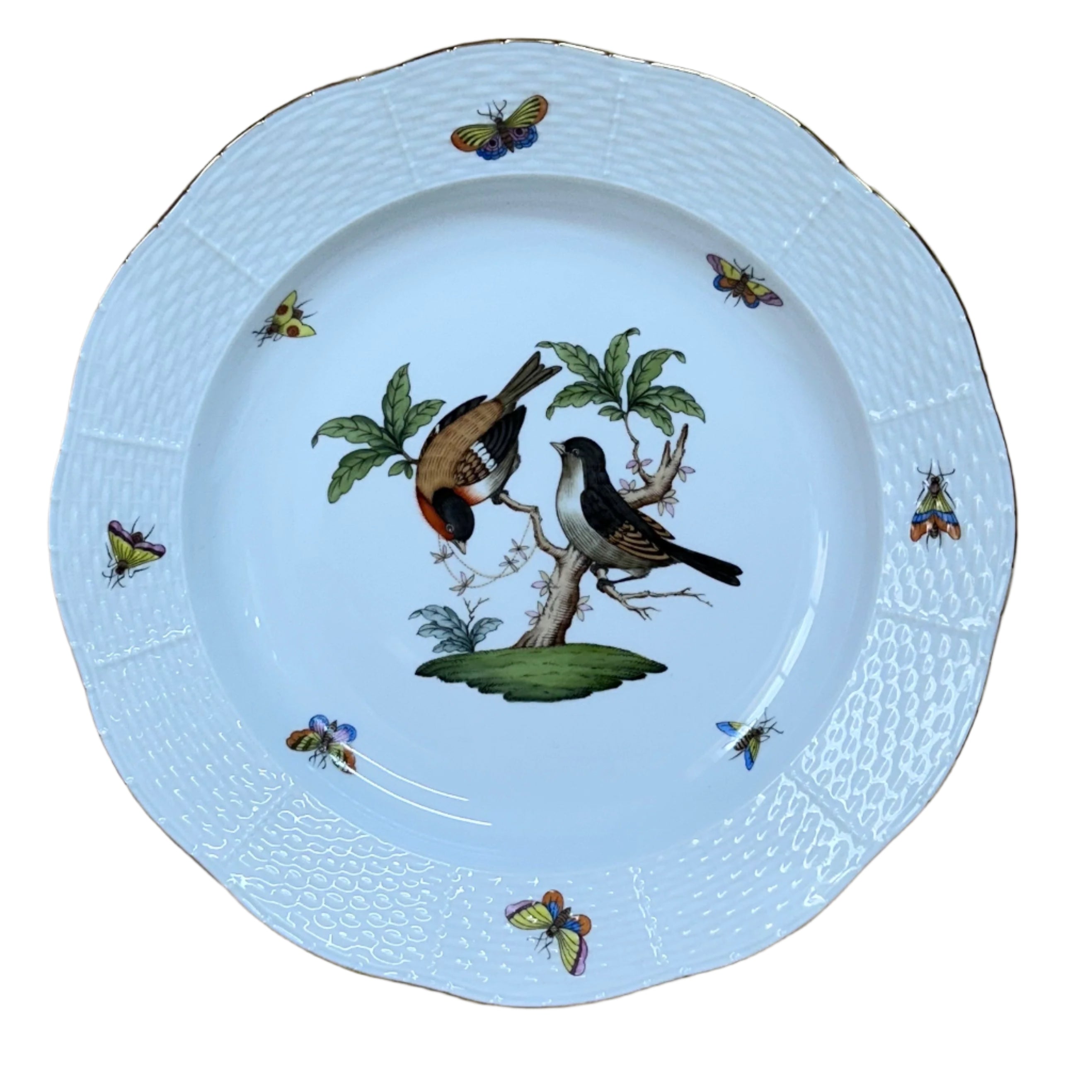 Herend Porcelain Rothschild Bird Dinner Plate Deep 525-0-00/RO-12