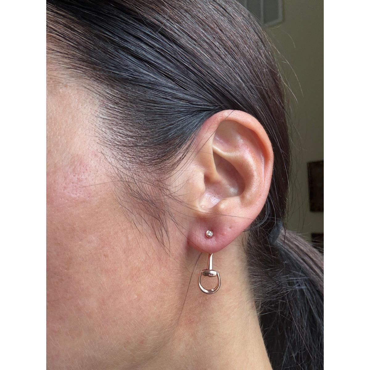 Gucci Horsebit 18K Gold Diamond Multi Way Earrings