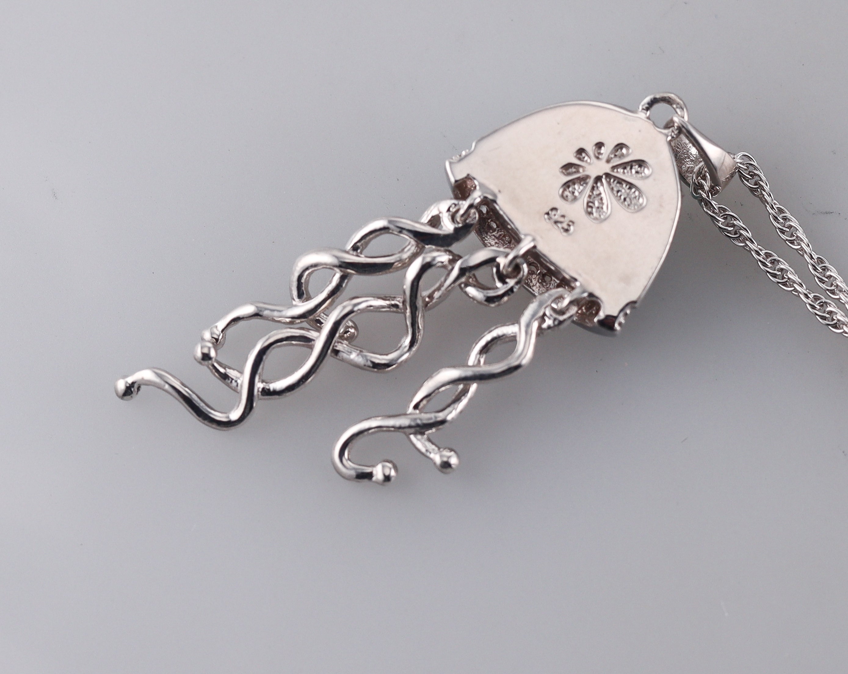 MarahLago Sterling Silver Larimar Jellyfish Pendant Necklace Retail $315