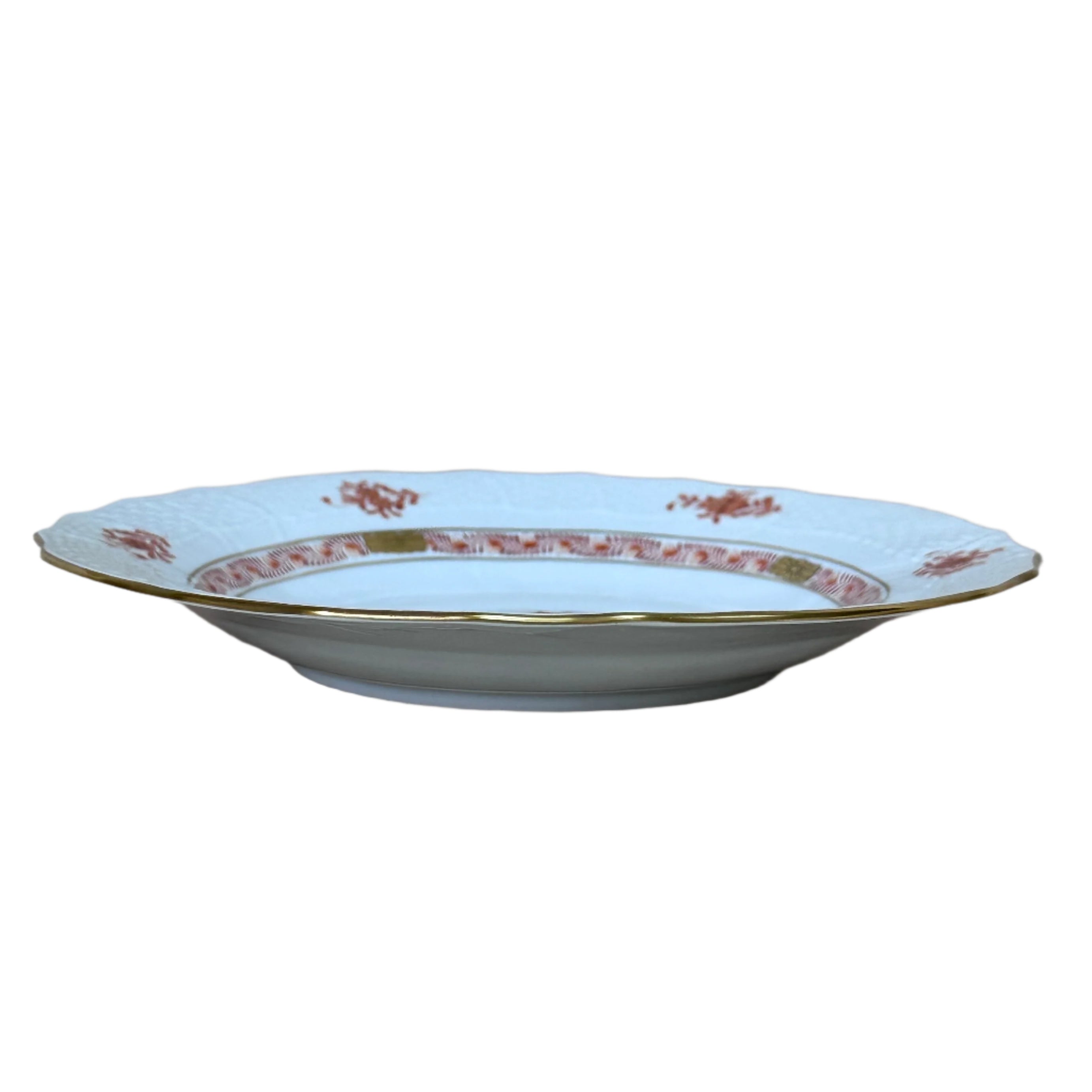 Herend Chinese Bouquet Rust Porcelain Dessert/Pie Plate 1520/AOG