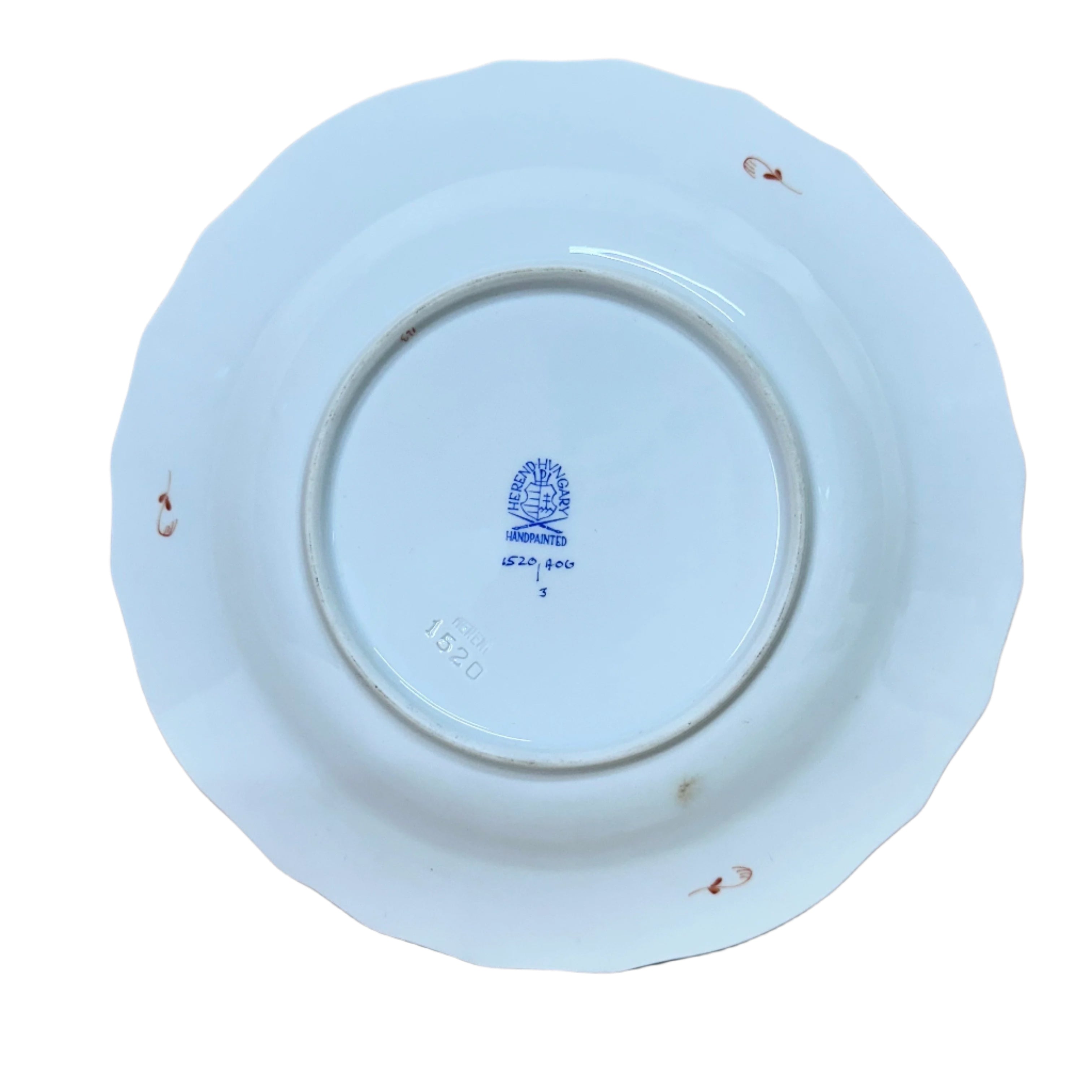 Herend Chinese Bouquet Rust Porcelain Dessert/Pie Plate 1520/AOG