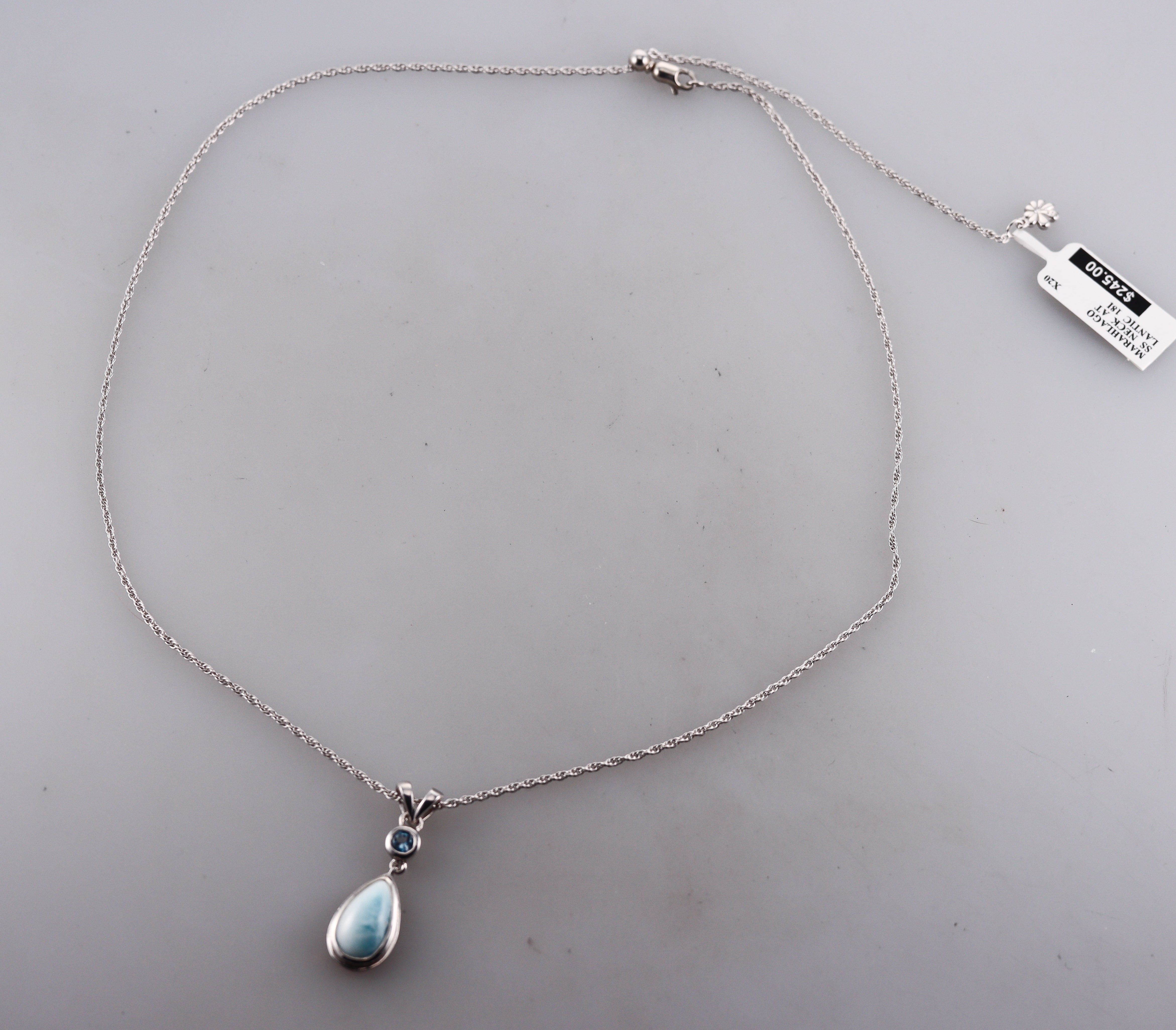 MarahLago Sterling Silver Larimar Pendant Necklace Retail $245