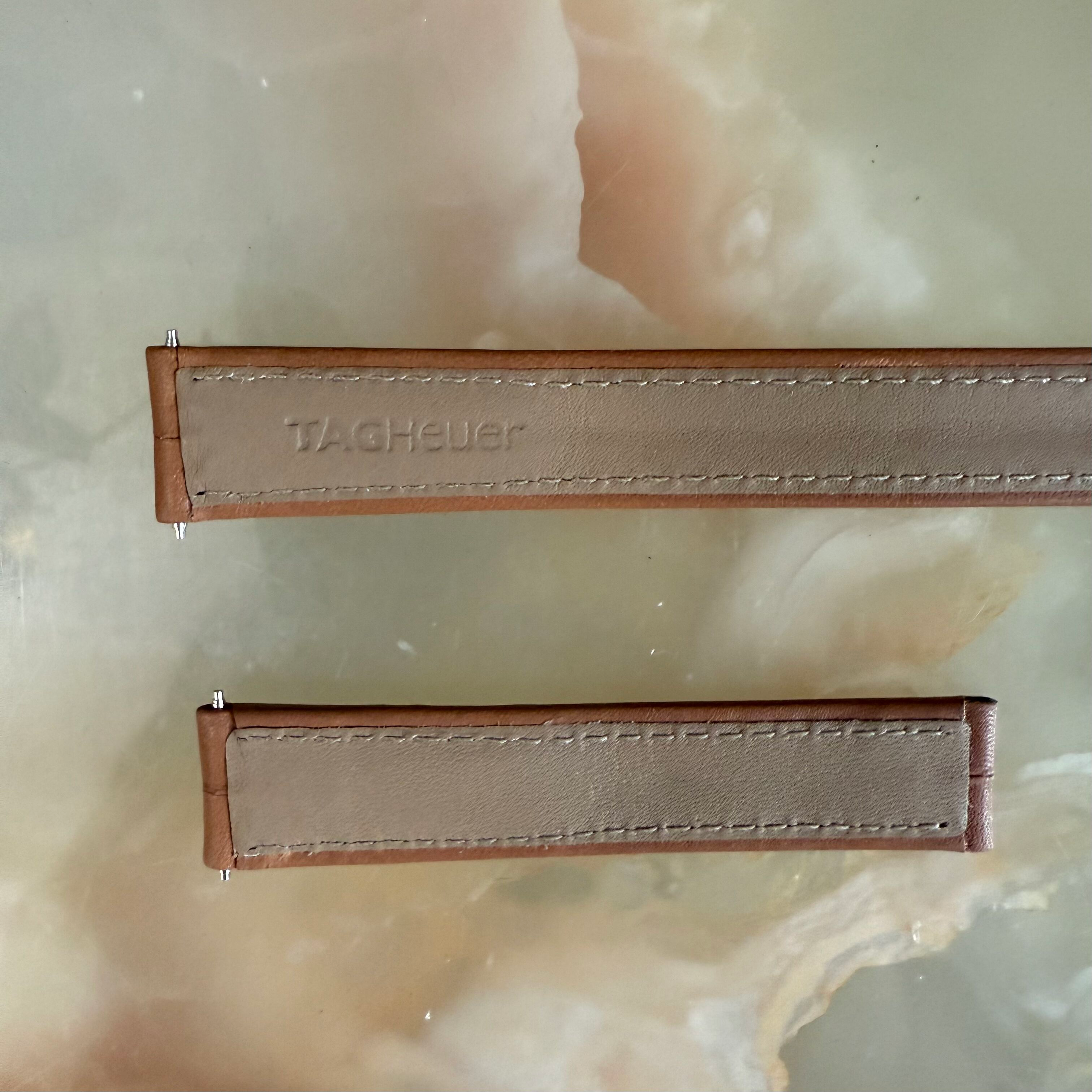 Authentic TAGHeuer Brown Leather Watch Strap Band 15mm