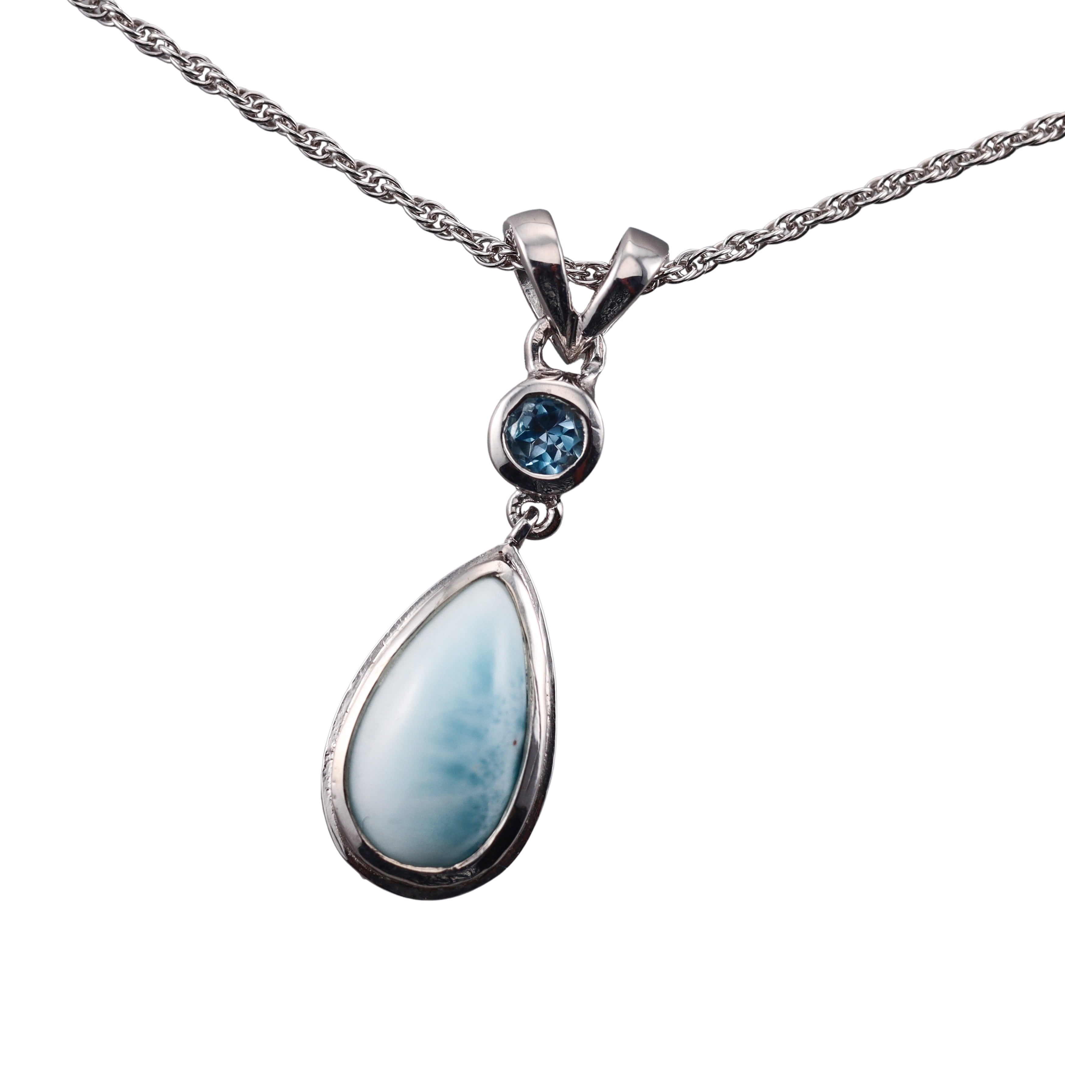 MarahLago Sterling Silver Larimar Pendant Necklace Retail $245