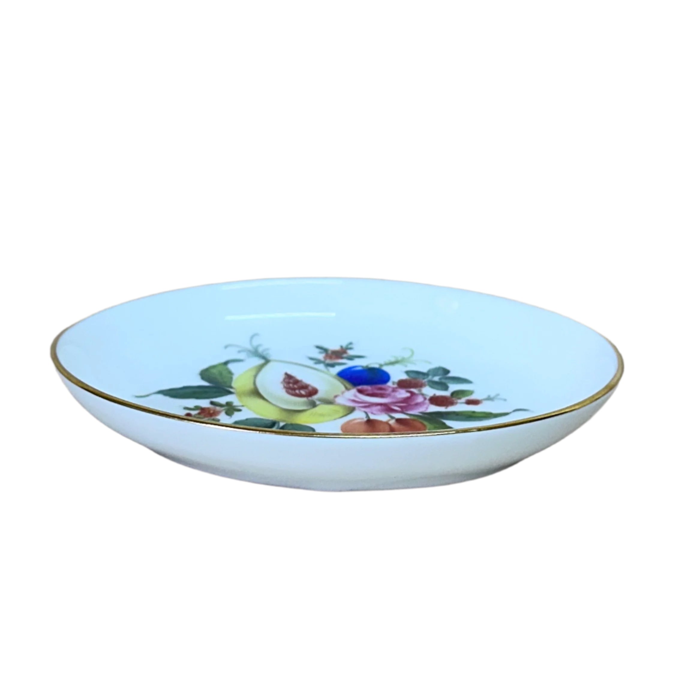 Herend Fruits & Flowers Porcelain Oval Jewelry Trinket Tray 7780/BFR