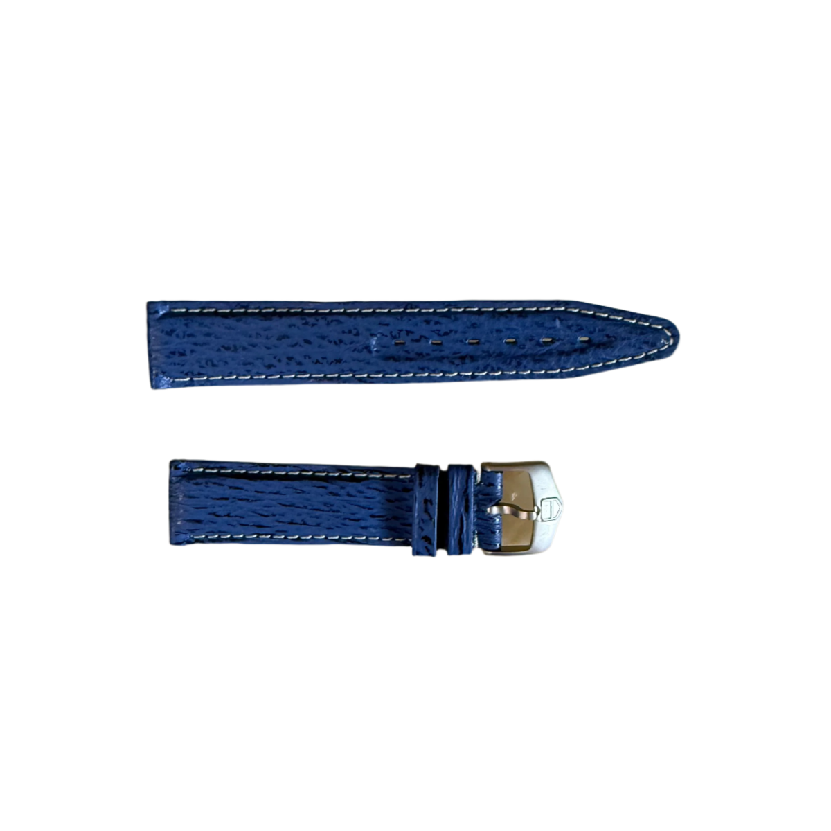 Authentic TAG Heuer Blue Genuine Leather Shark Watch Strap Band 20mm with Buckle
